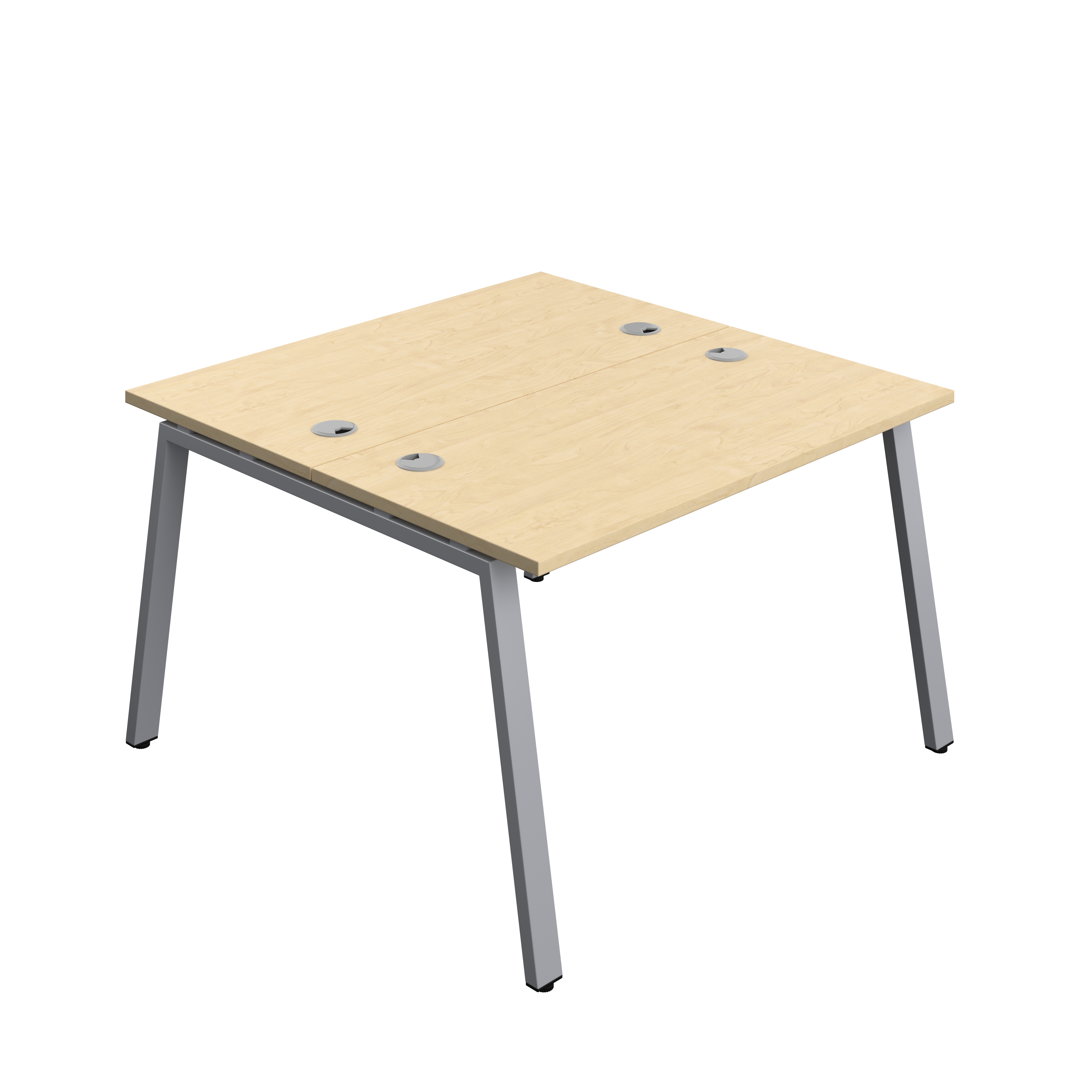 Synergy Bench with Cable Ports: 2 Person (FSC) : A-Frame Leg : 1200 | 700 | Maple/Silver