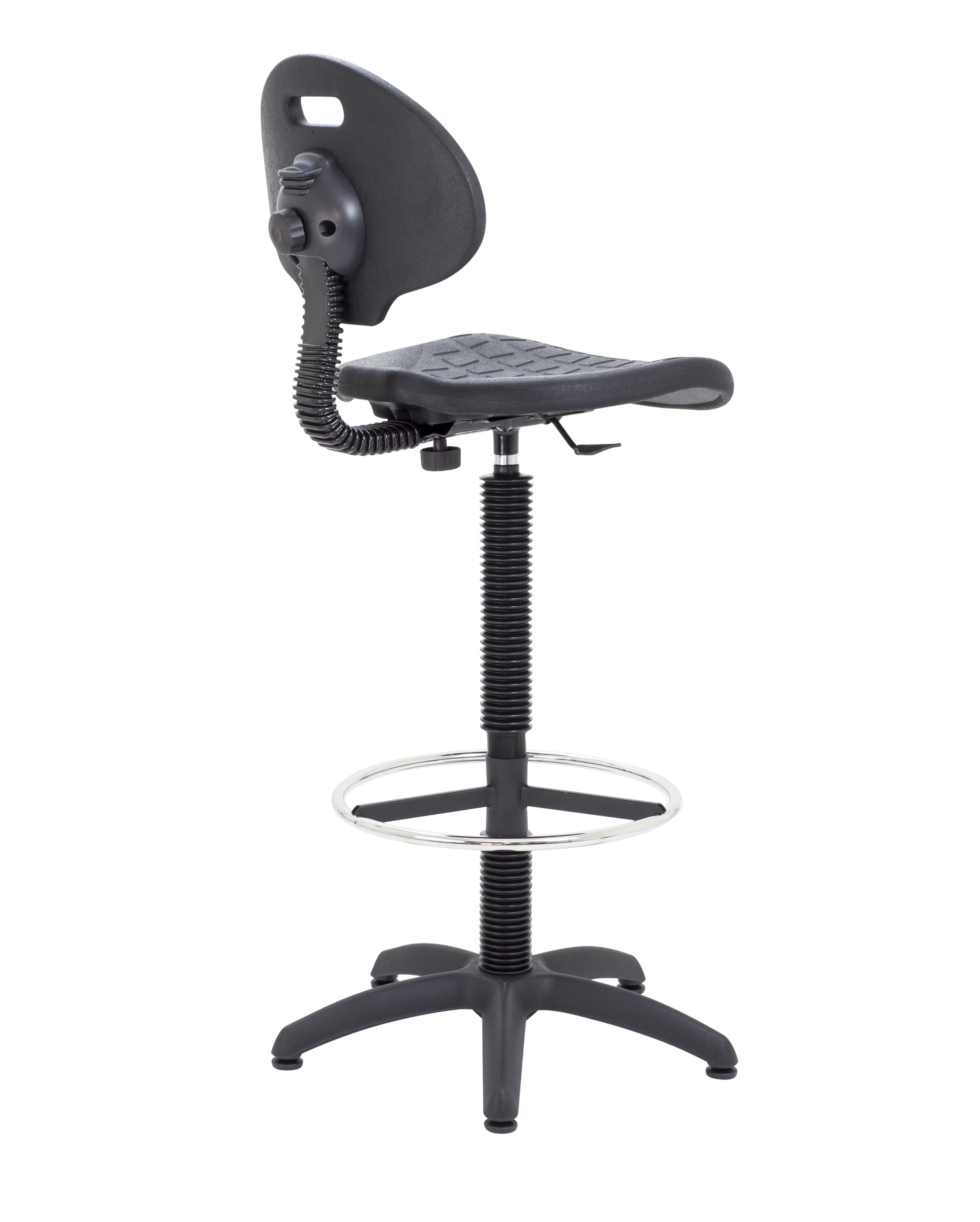 Factory Chair with Draughtsman Kit | Static Foot Ring | Black thumbnail 4