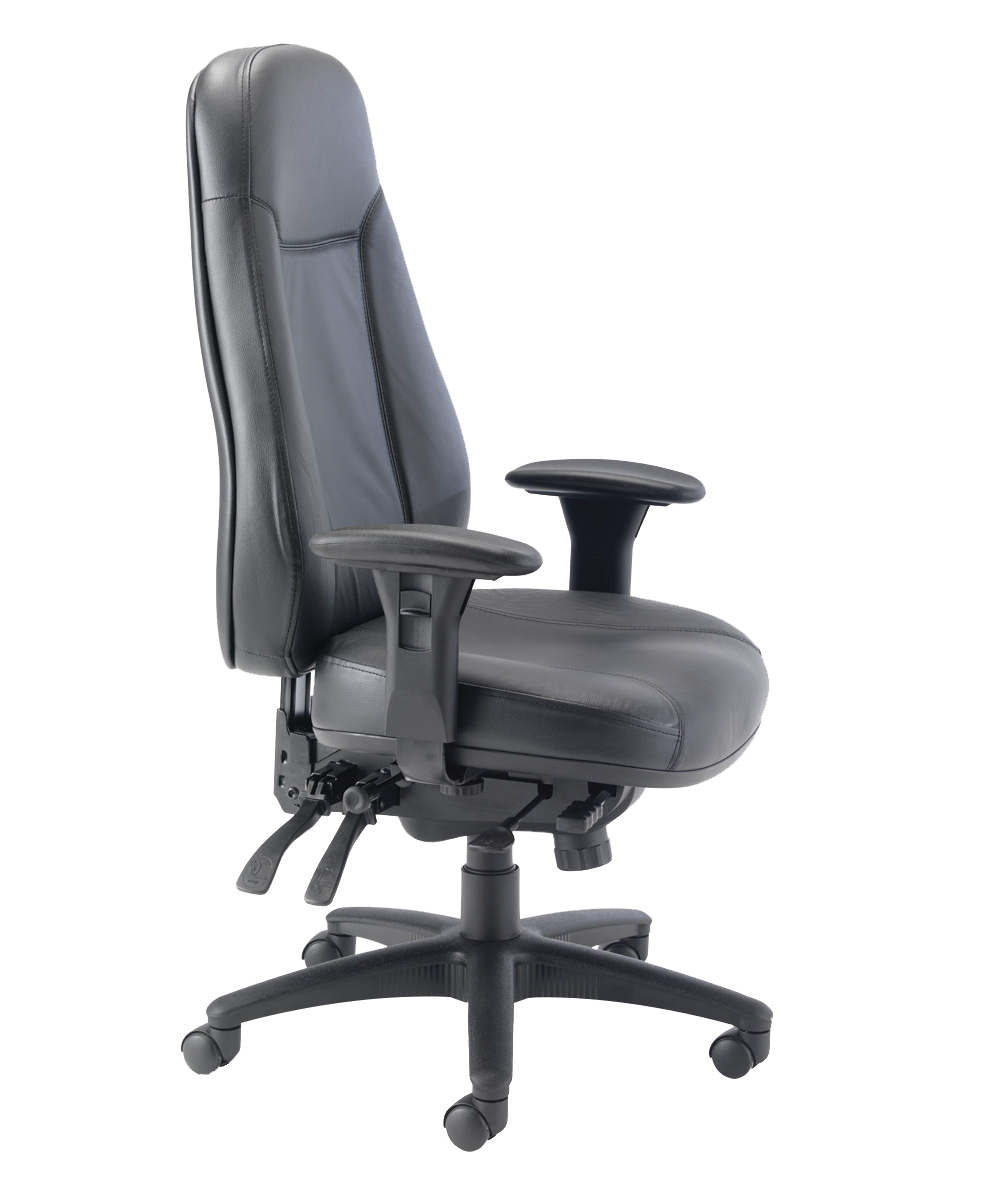 Cheetah Office Chair | Black Leather thumbnail 3