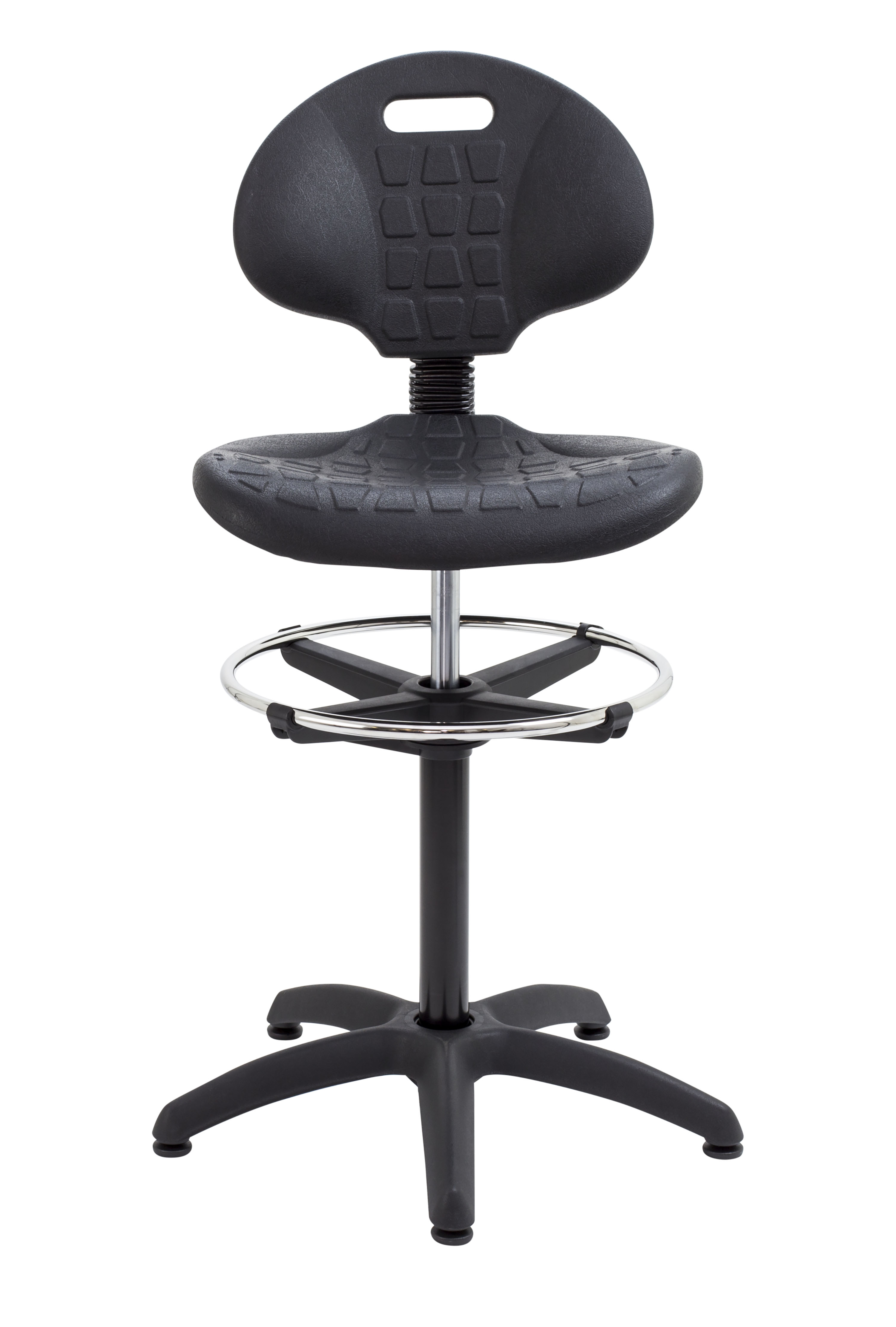 Factory Chair with Draughtsman Kit | Adjustable Foot Ring | Black thumbnail 2