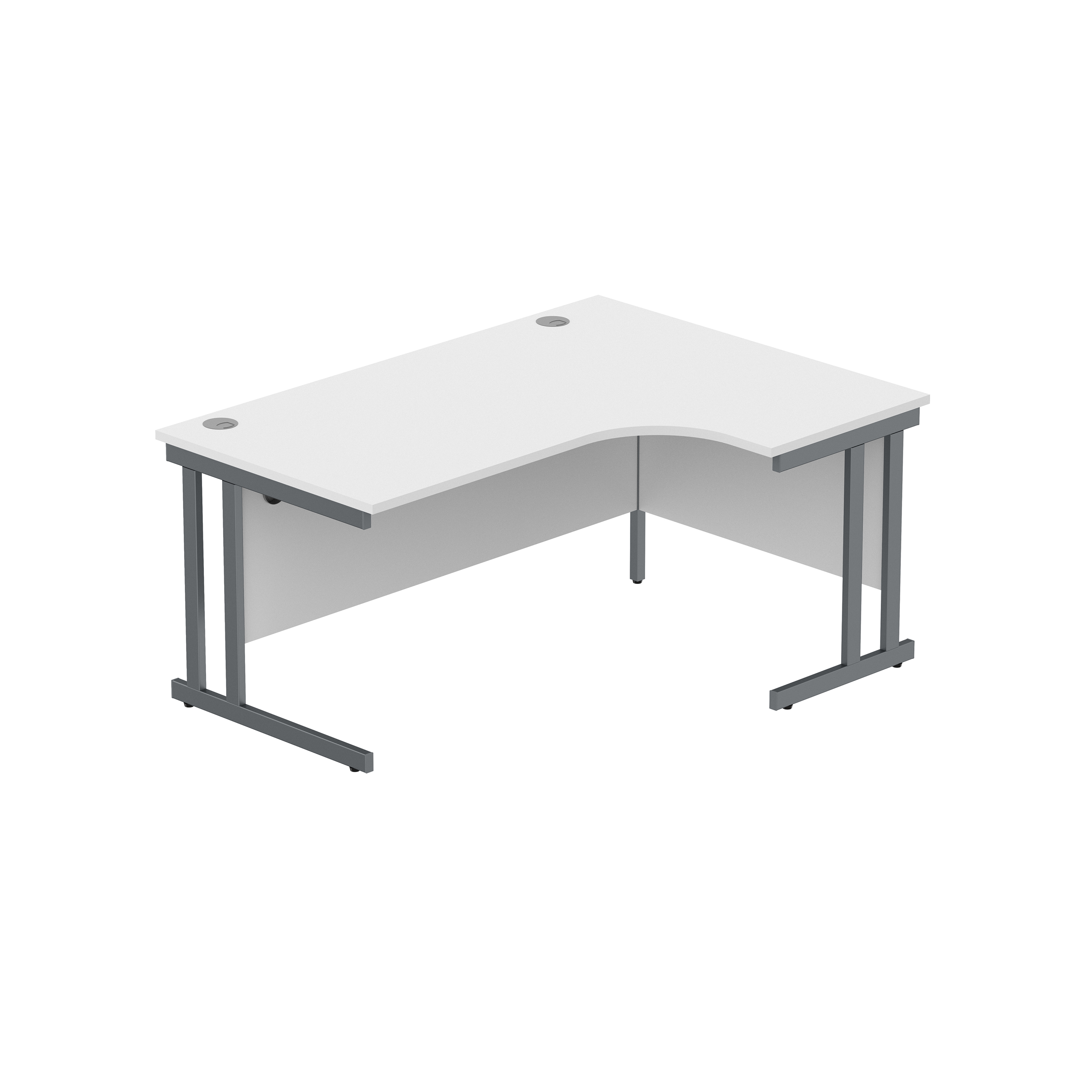 Office Right Hand Corner Desk with Steel Double Upright Cantilever Frame (FSC) | 1600X1200 | Arctic White/Graphite thumbnail 2