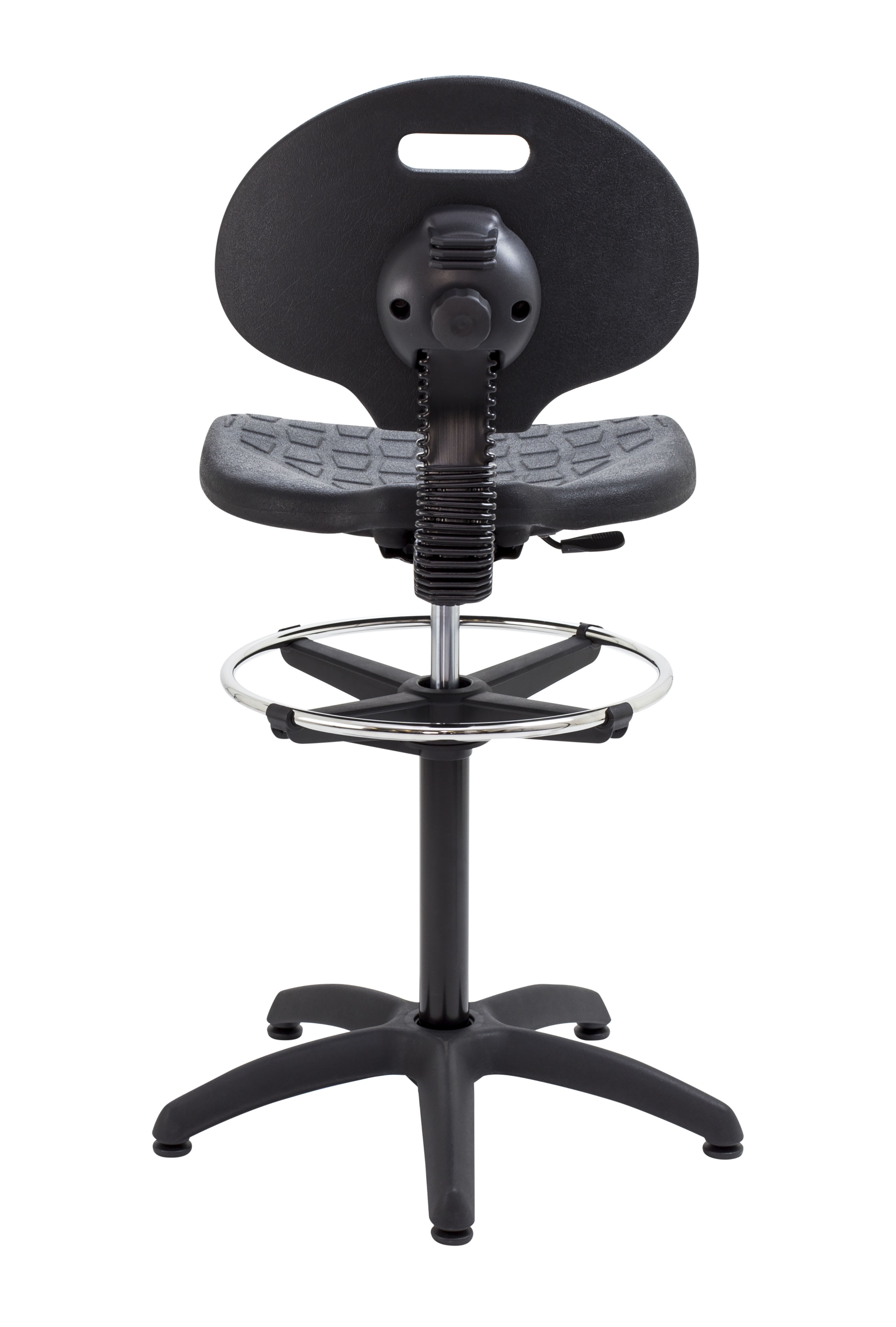 Factory Chair with Draughtsman Kit | Adjustable Foot Ring | Black thumbnail 5