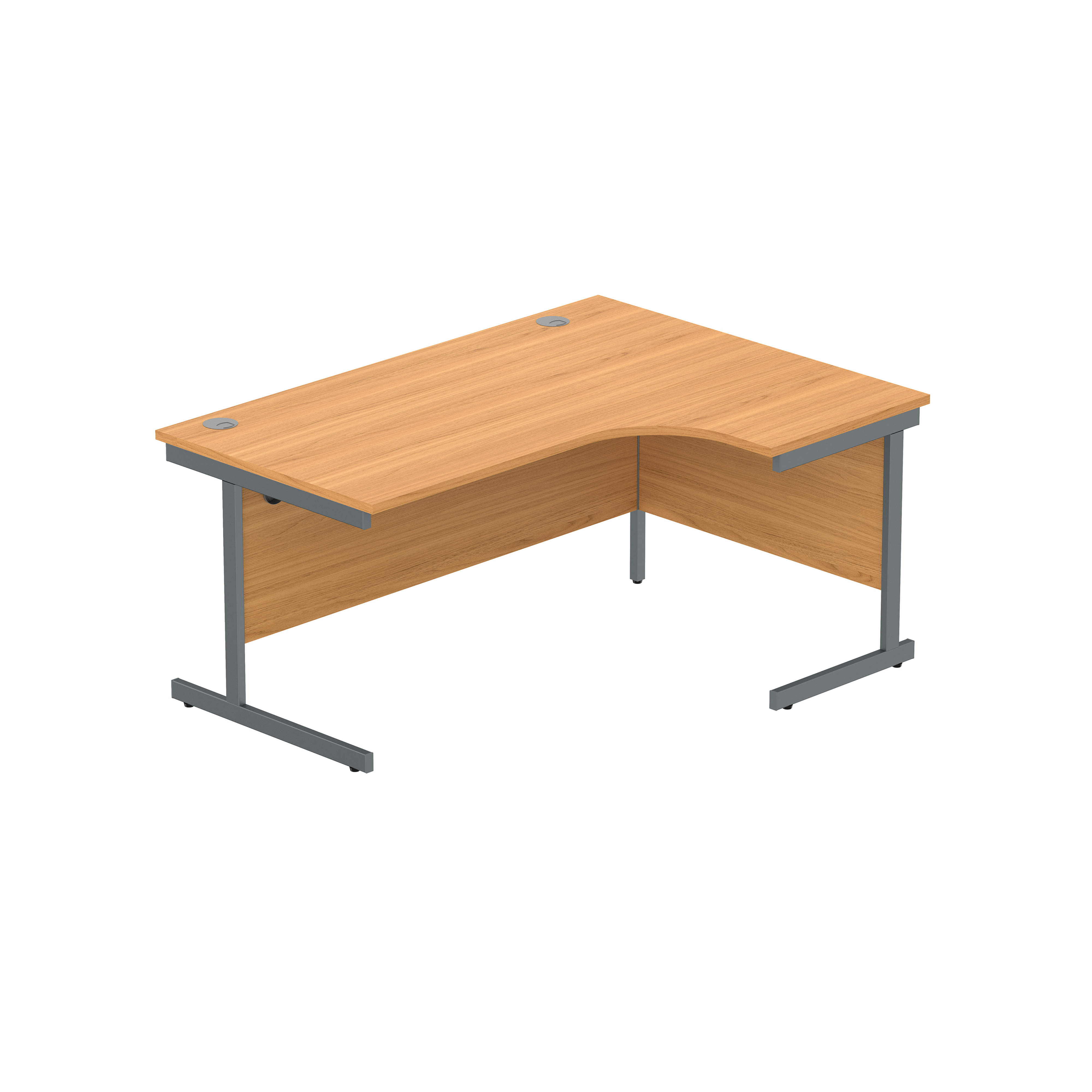 Office Right Hand Corner Desk with Steel Single Upright Cantilever Frame (FSC) | 1600X1200 | Norwegian Beech/Graphite thumbnail 2