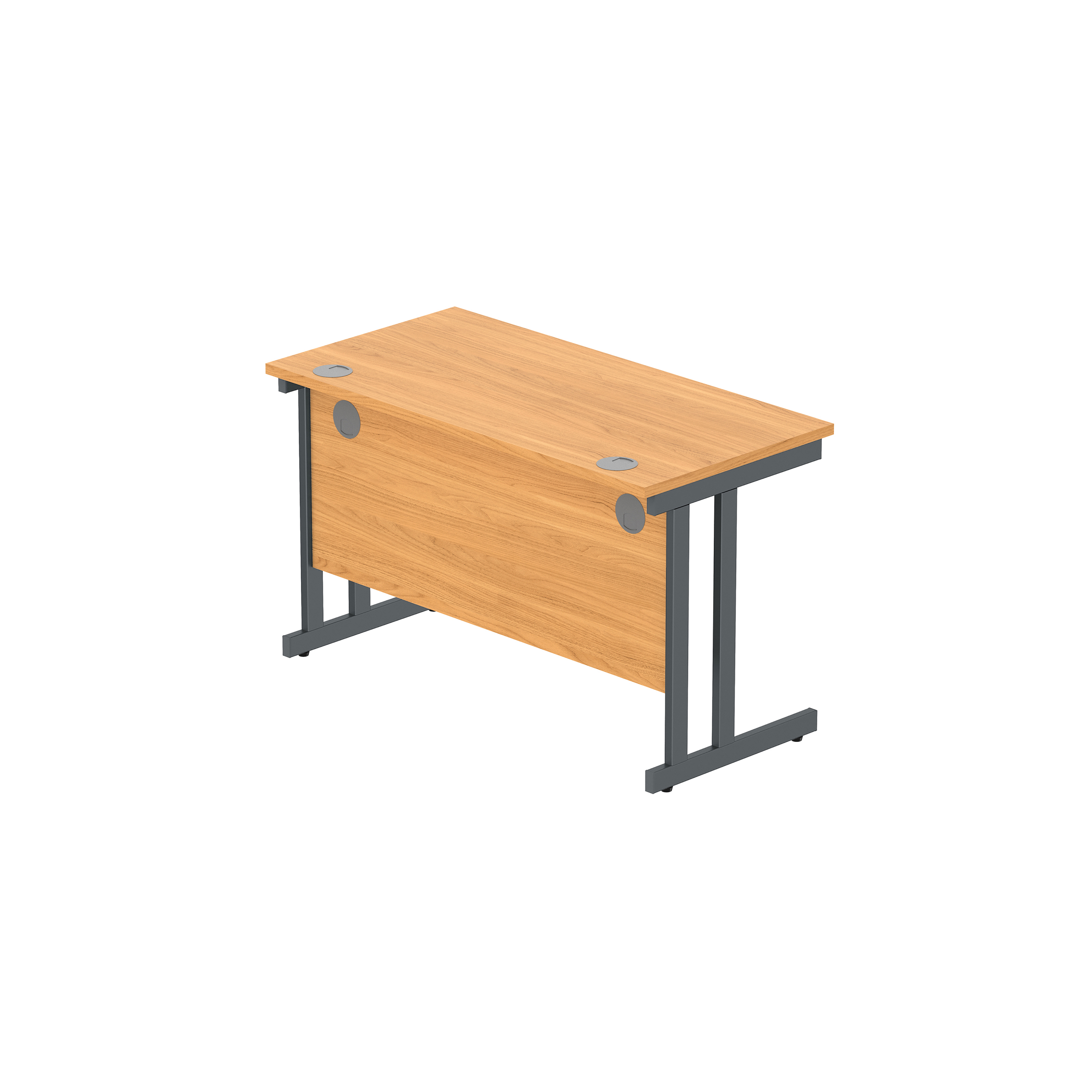 Office Rectangular Desk with Steel Double Upright Cantilever Frame (FSC) | 1200X600 | Norwegian Beech/Graphite thumbnail 6