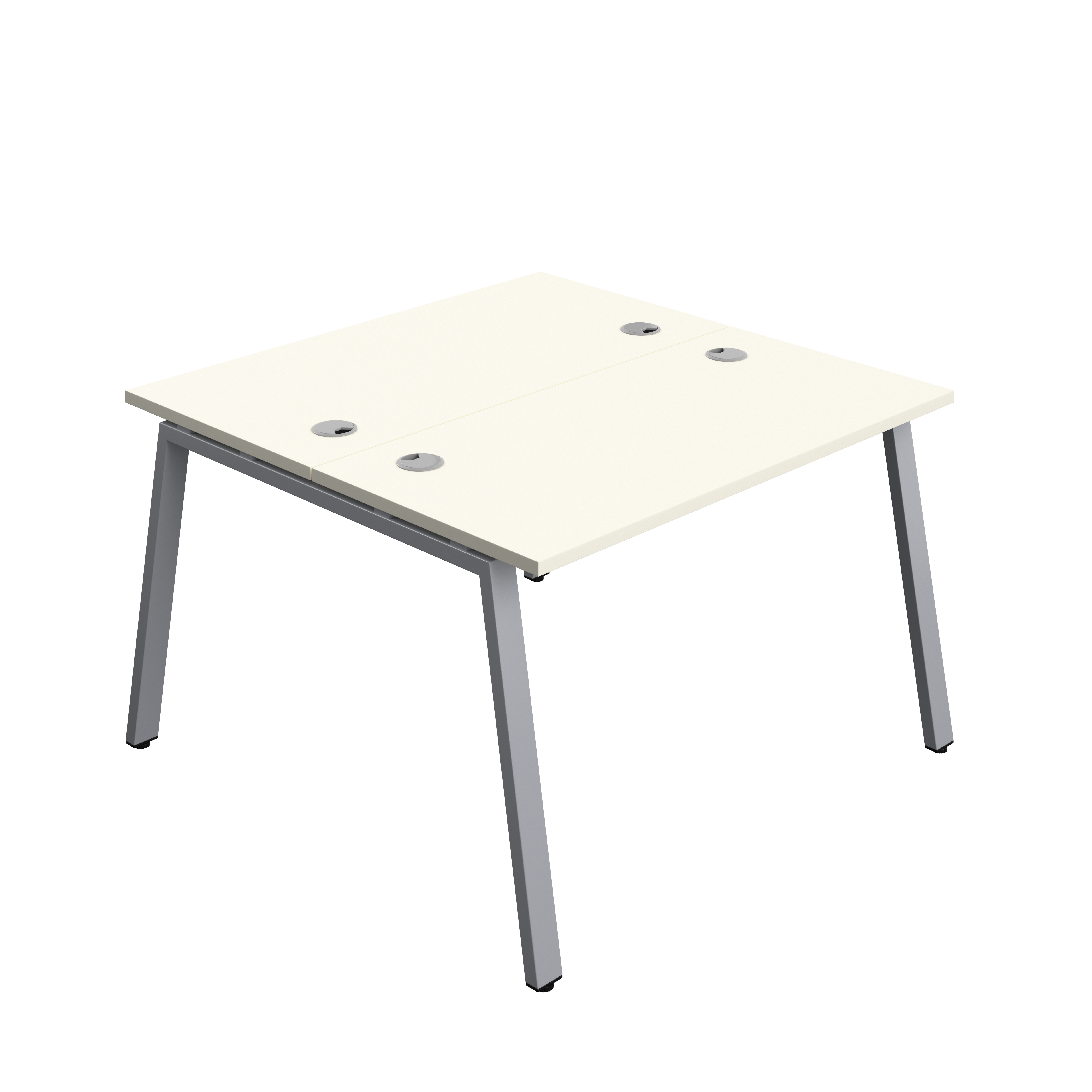 Synergy Bench with Cable Ports: 2 Person (FSC) : A-Frame Leg : 1200 | 700 | White/Silver