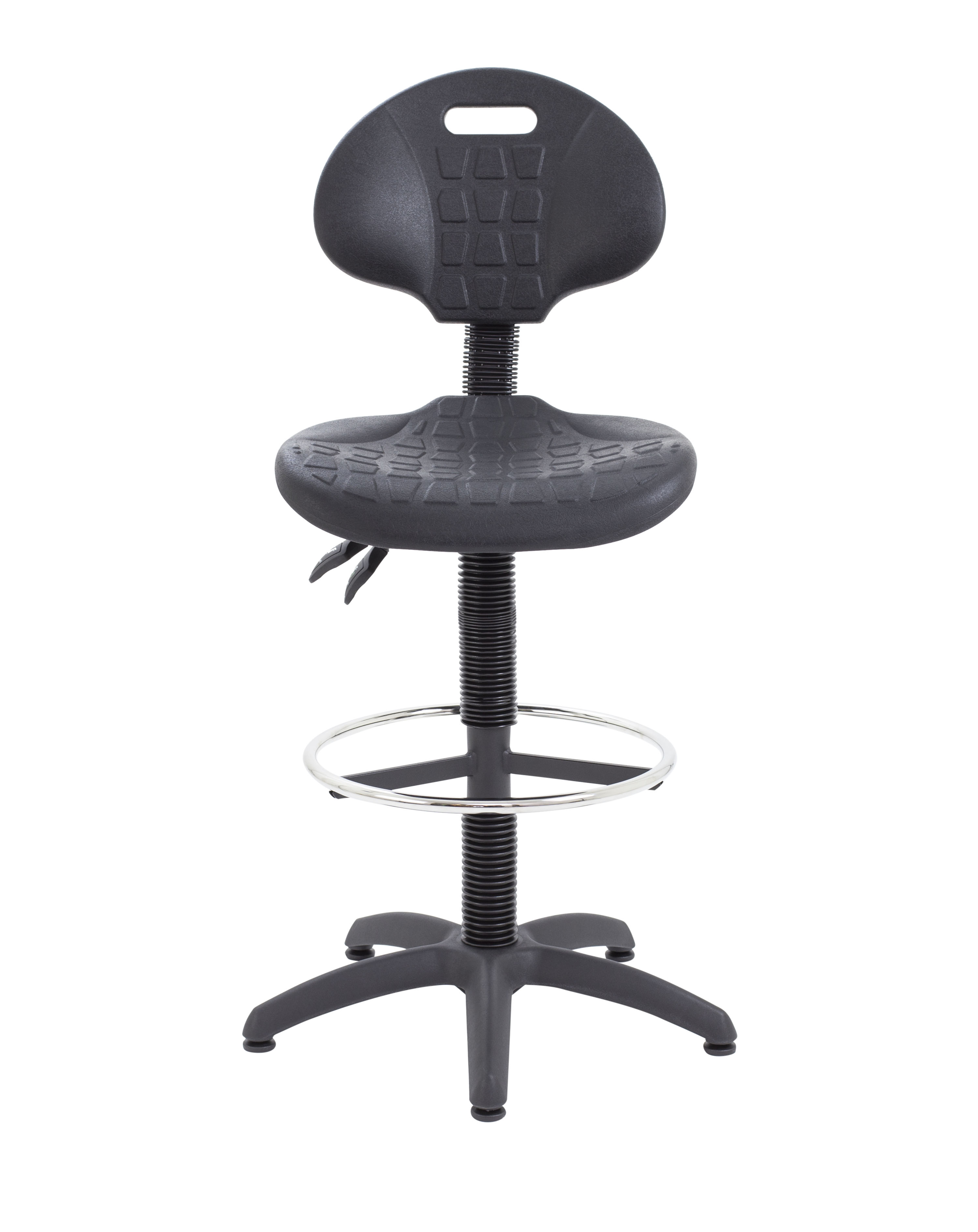 Factory Chair 2 Lever with Draughtsman Kit | Static Foot Ring | Black thumbnail 2