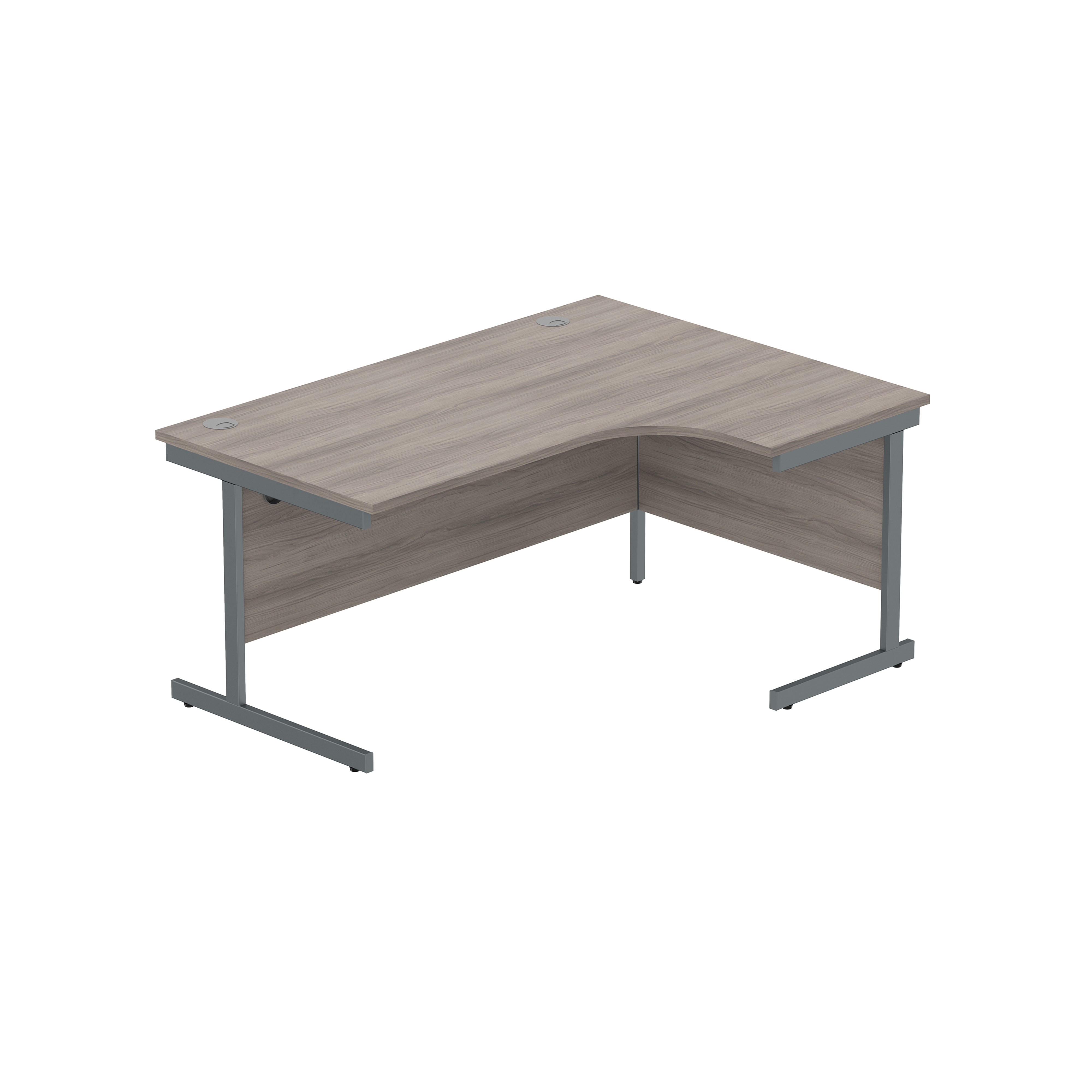 Office Right Hand Corner Desk with Steel Single Upright Cantilever Frame (FSC) | 1600X1200 | Alaskan Grey Oak/Graphite thumbnail 2