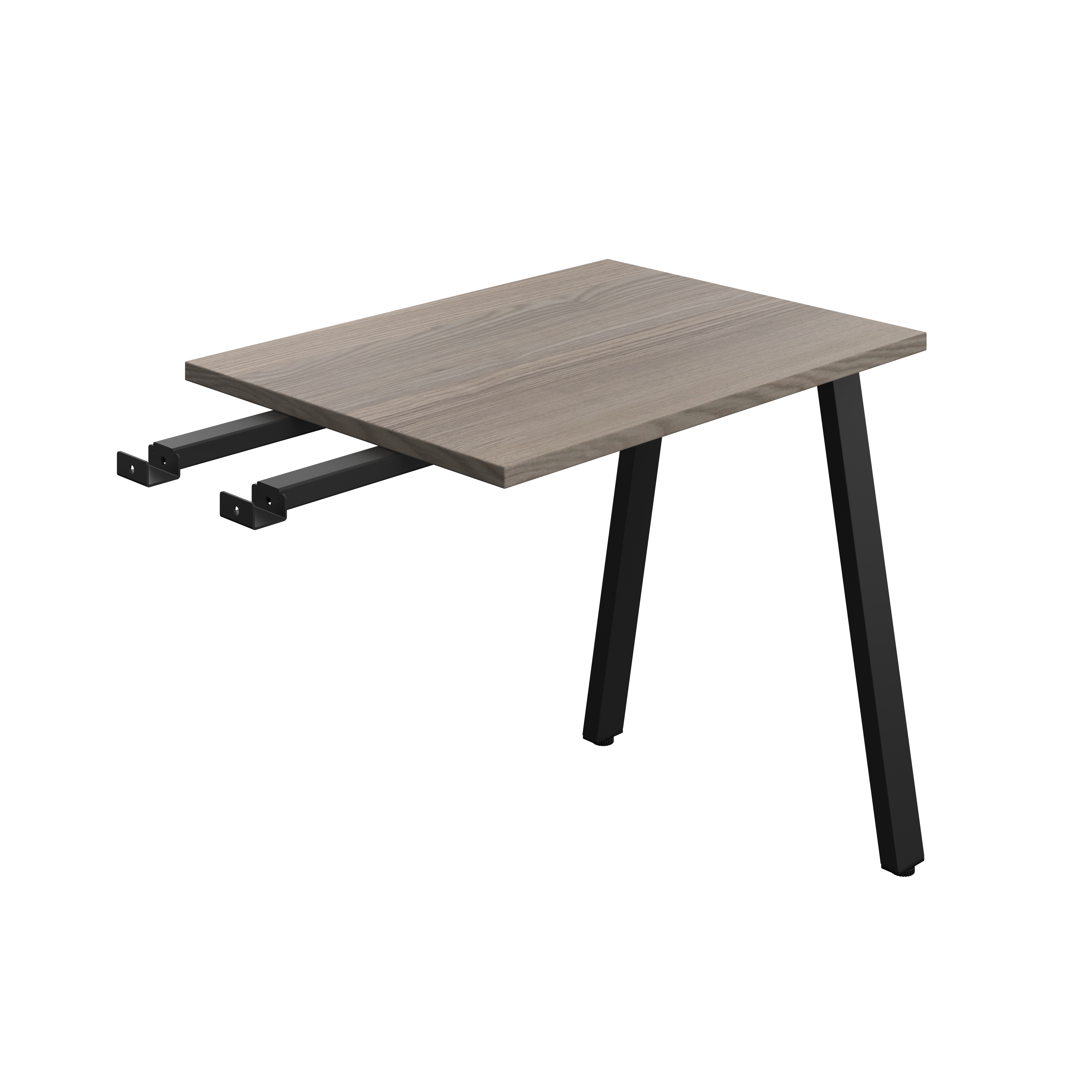 Synergy Bench with Return : A-Frame Leg | 800 X 600 | Grey Oak/Black