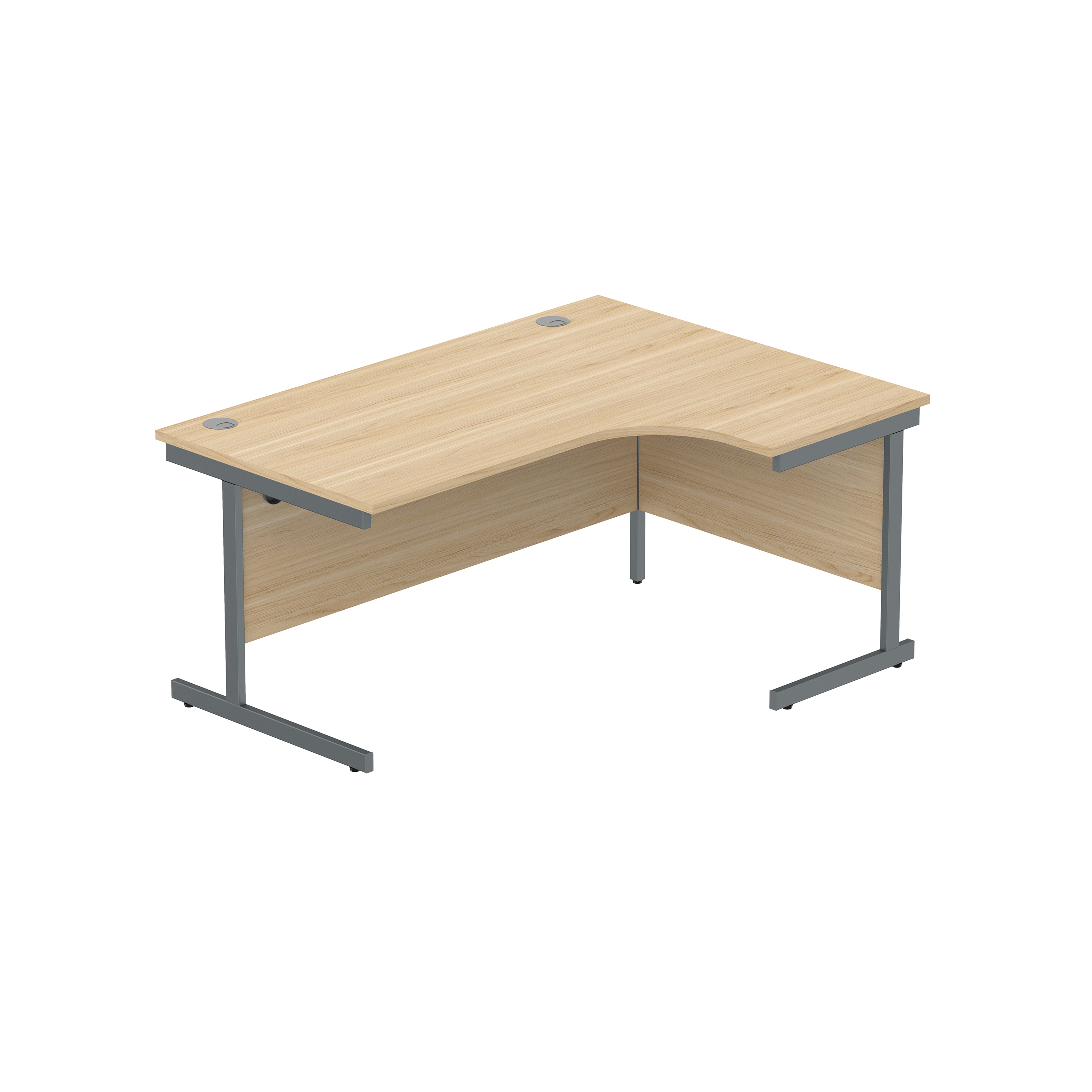 Office Right Hand Corner Desk with Steel Single Upright Cantilever Frame (FSC) | 1600X1200 | Canadian Oak/Graphite thumbnail 2