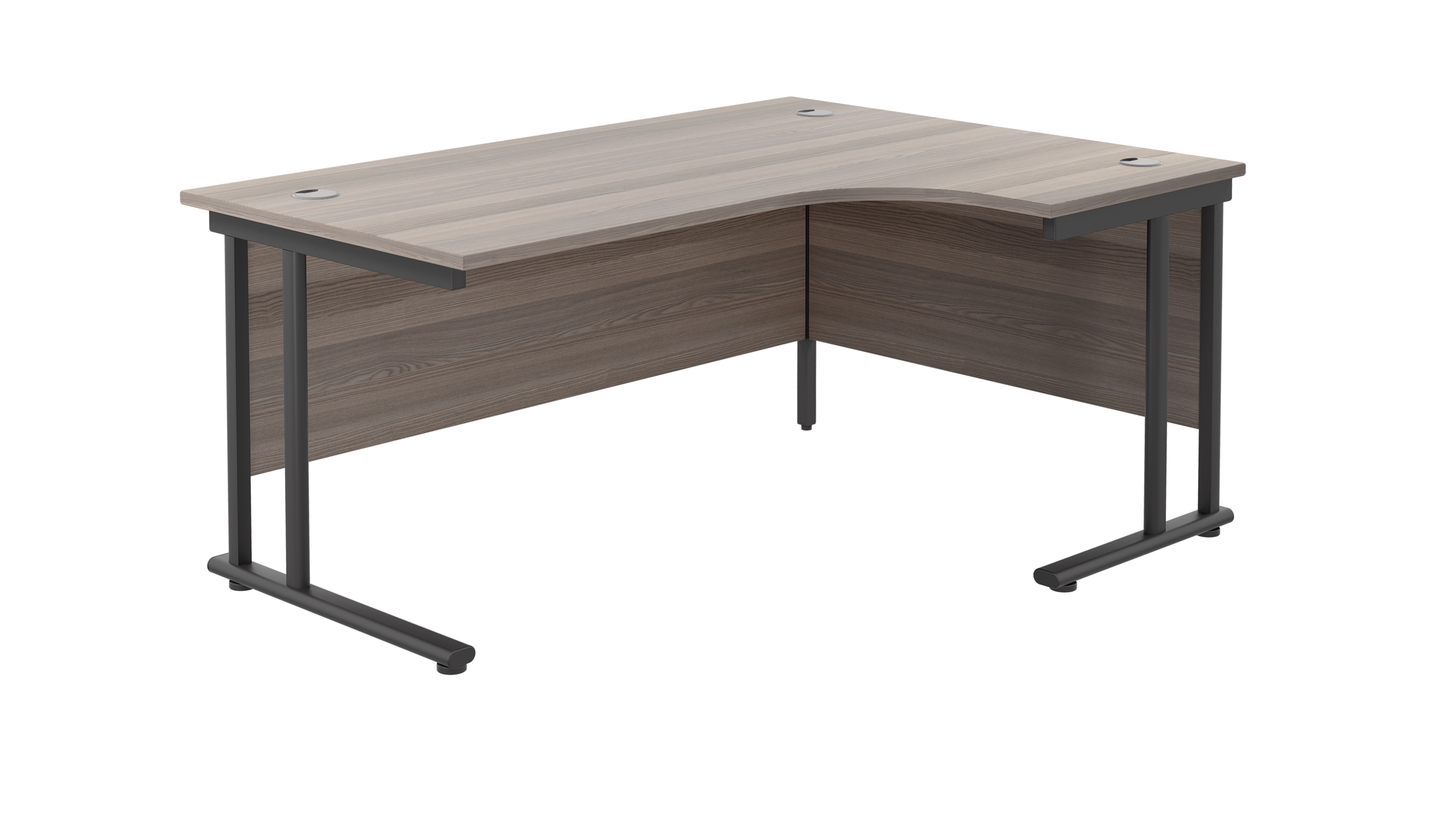 Twin+Upright+Right+Hand+Radial+Desk+%28FSC%29+1600X1200+Grey+Oak%2FBlack