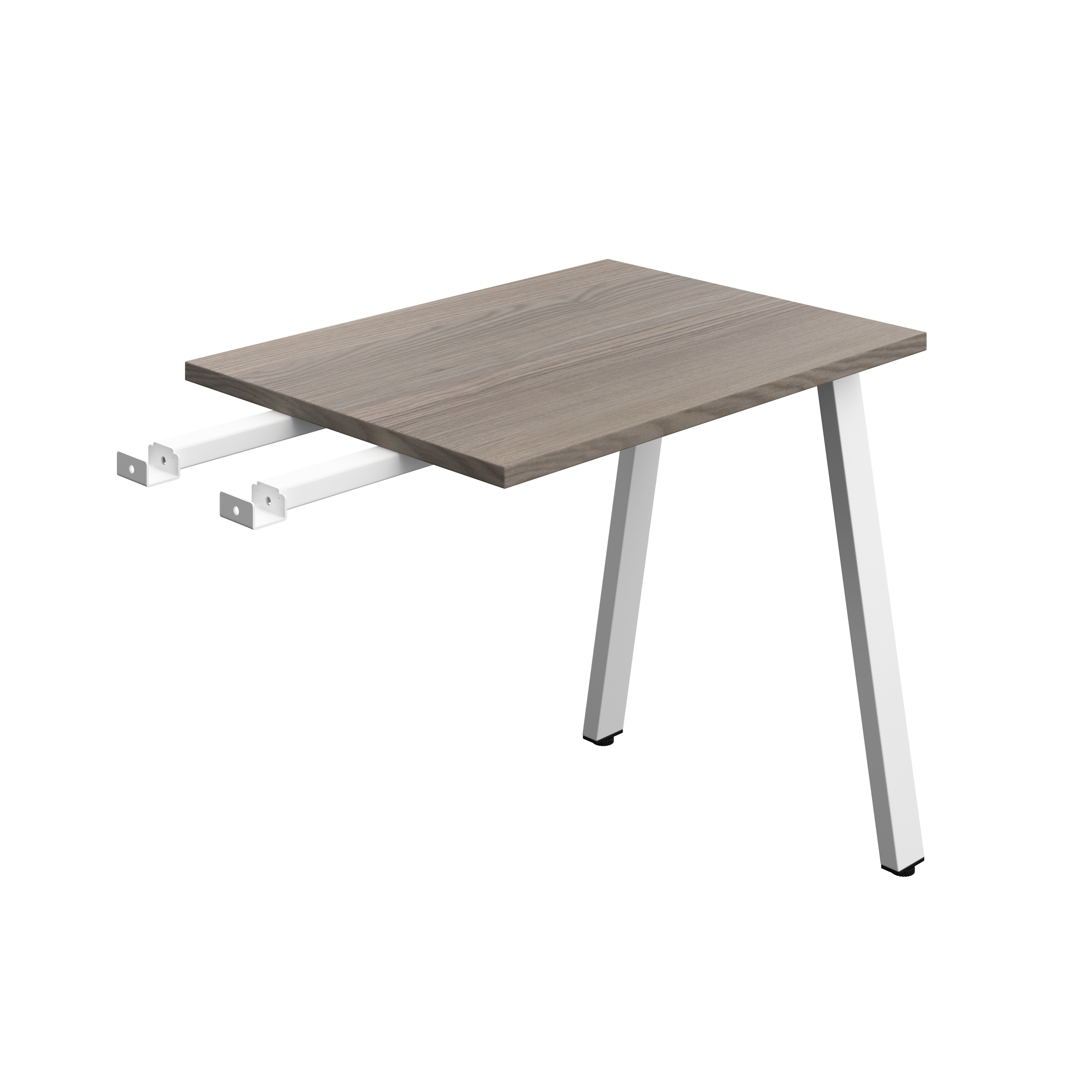 Synergy Bench with Return : A-Frame Leg | 800 X 600 | Grey Oak/White