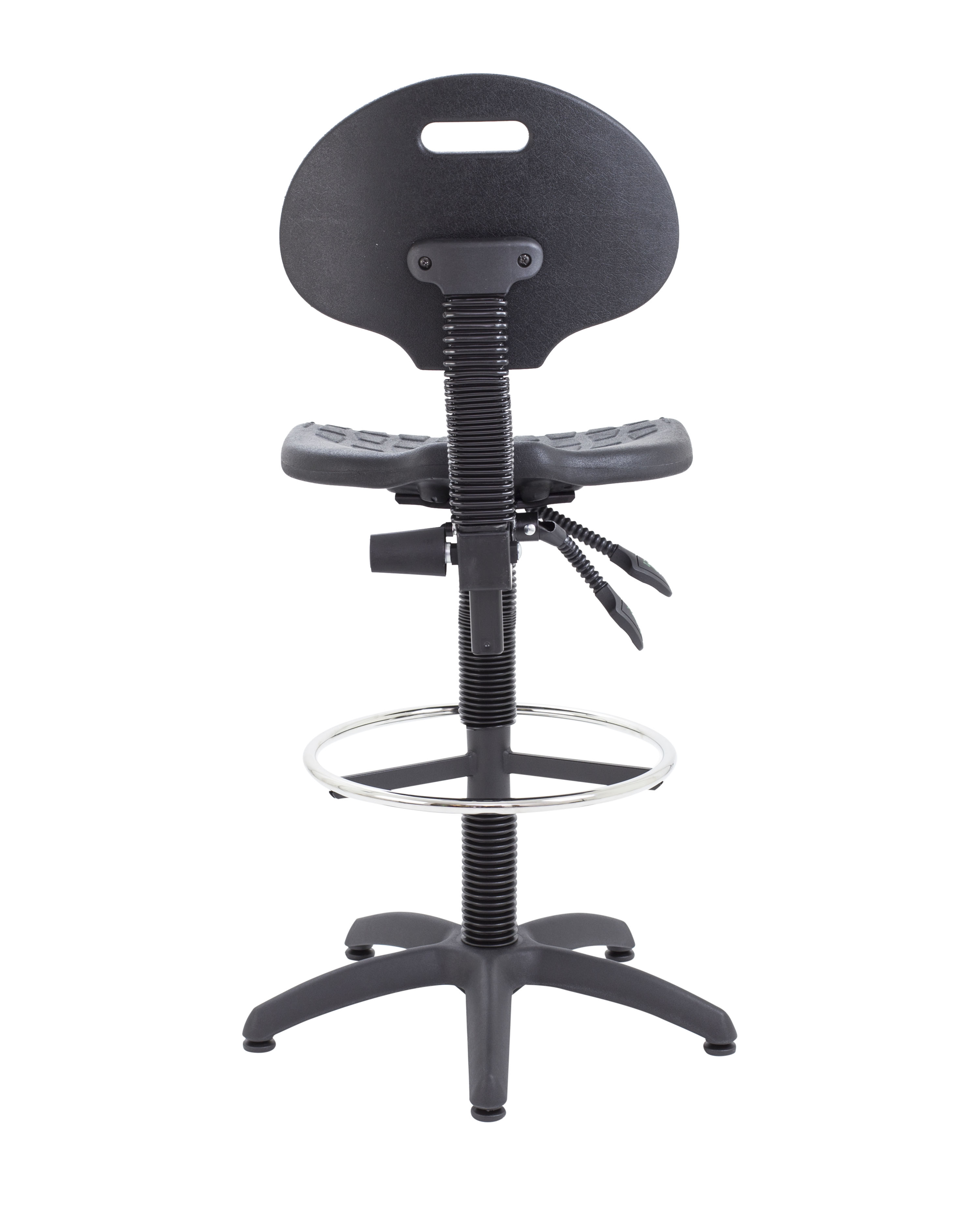 Factory Chair 2 Lever with Draughtsman Kit | Static Foot Ring | Black thumbnail 5