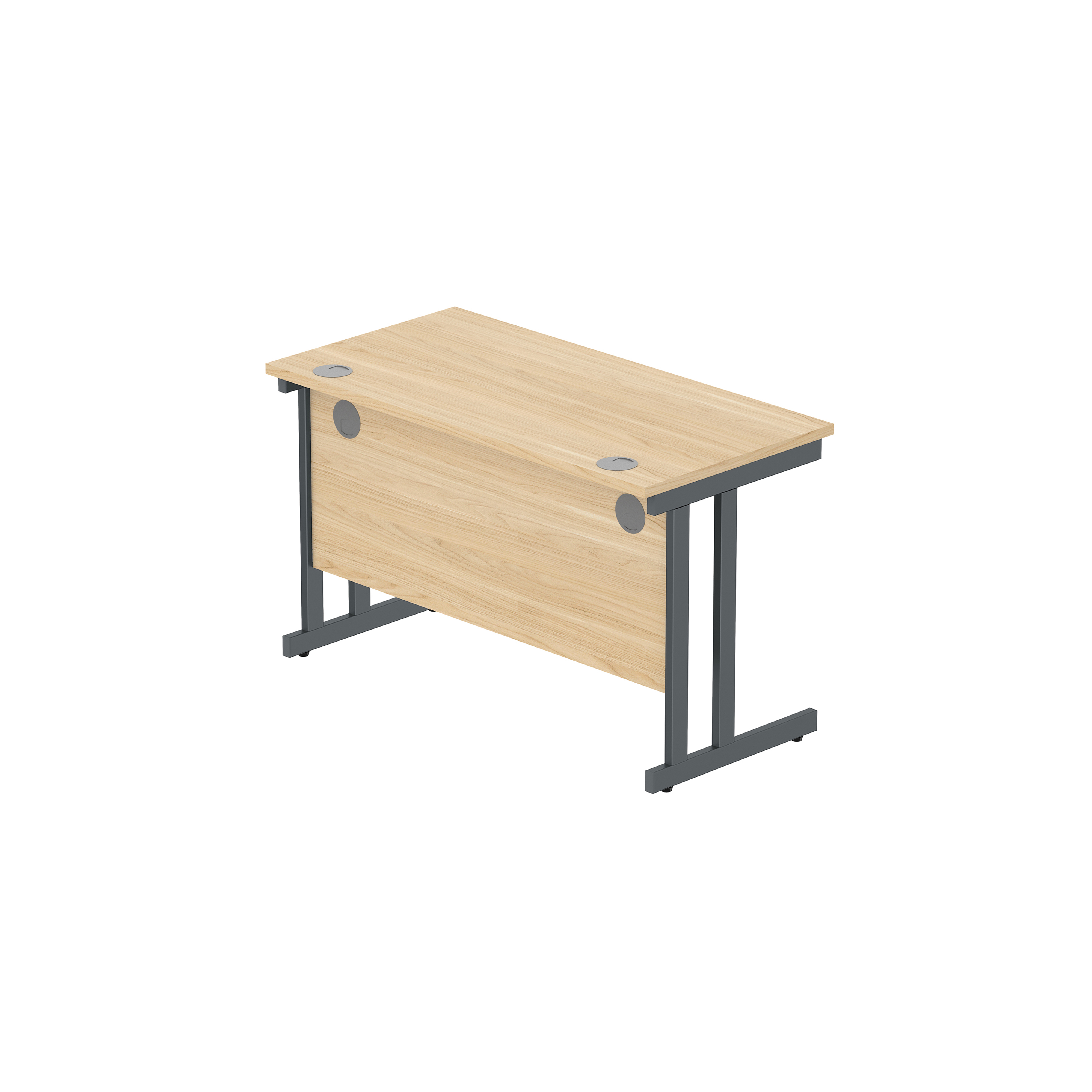 Office Rectangular Desk with Steel Double Upright Cantilever Frame (FSC) | 1200X600 | Canadian Oak/Graphite thumbnail 6