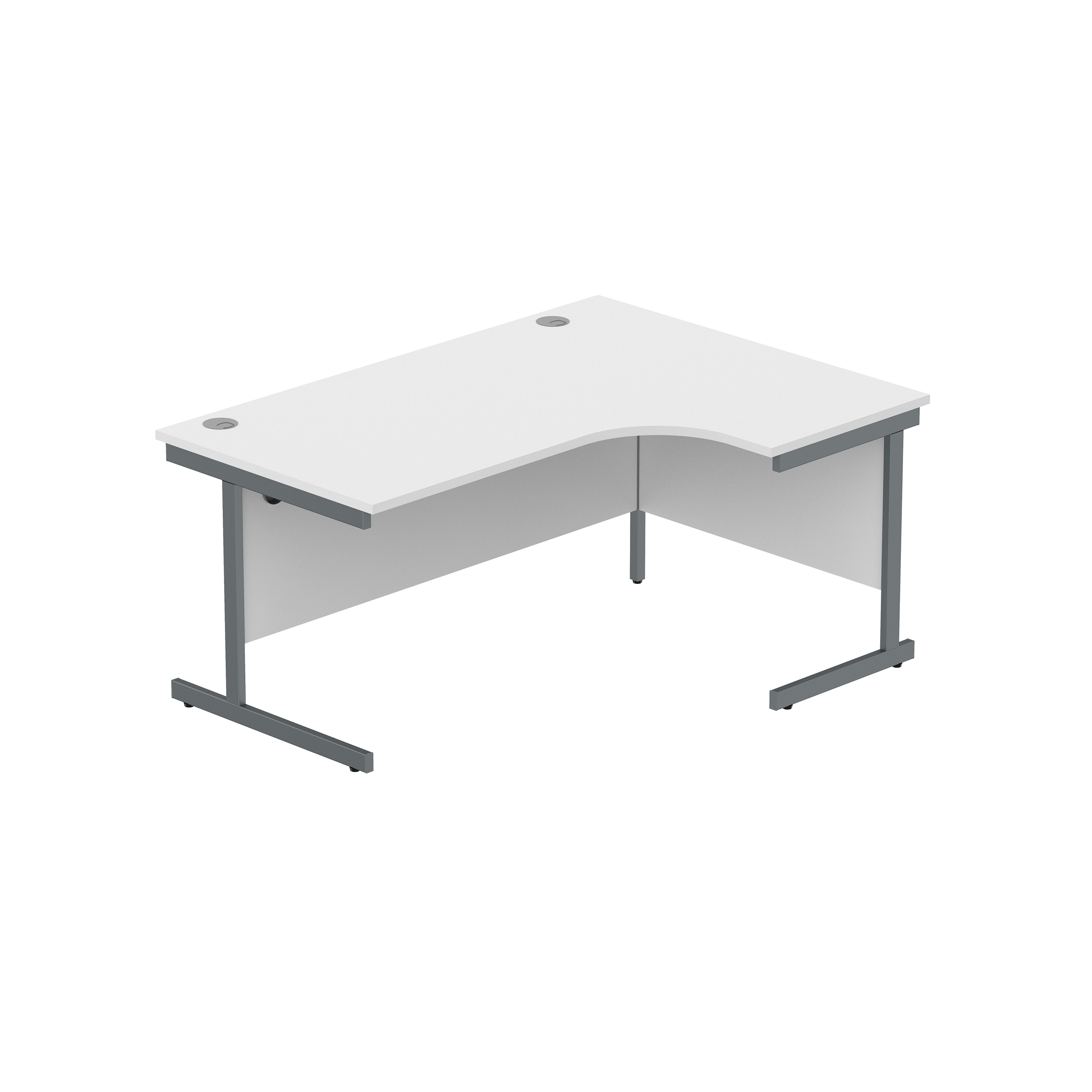 Office Right Hand Corner Desk with Steel Single Upright Cantilever Frame (FSC) | 1600X1200 | Arctic White/Graphite thumbnail 2