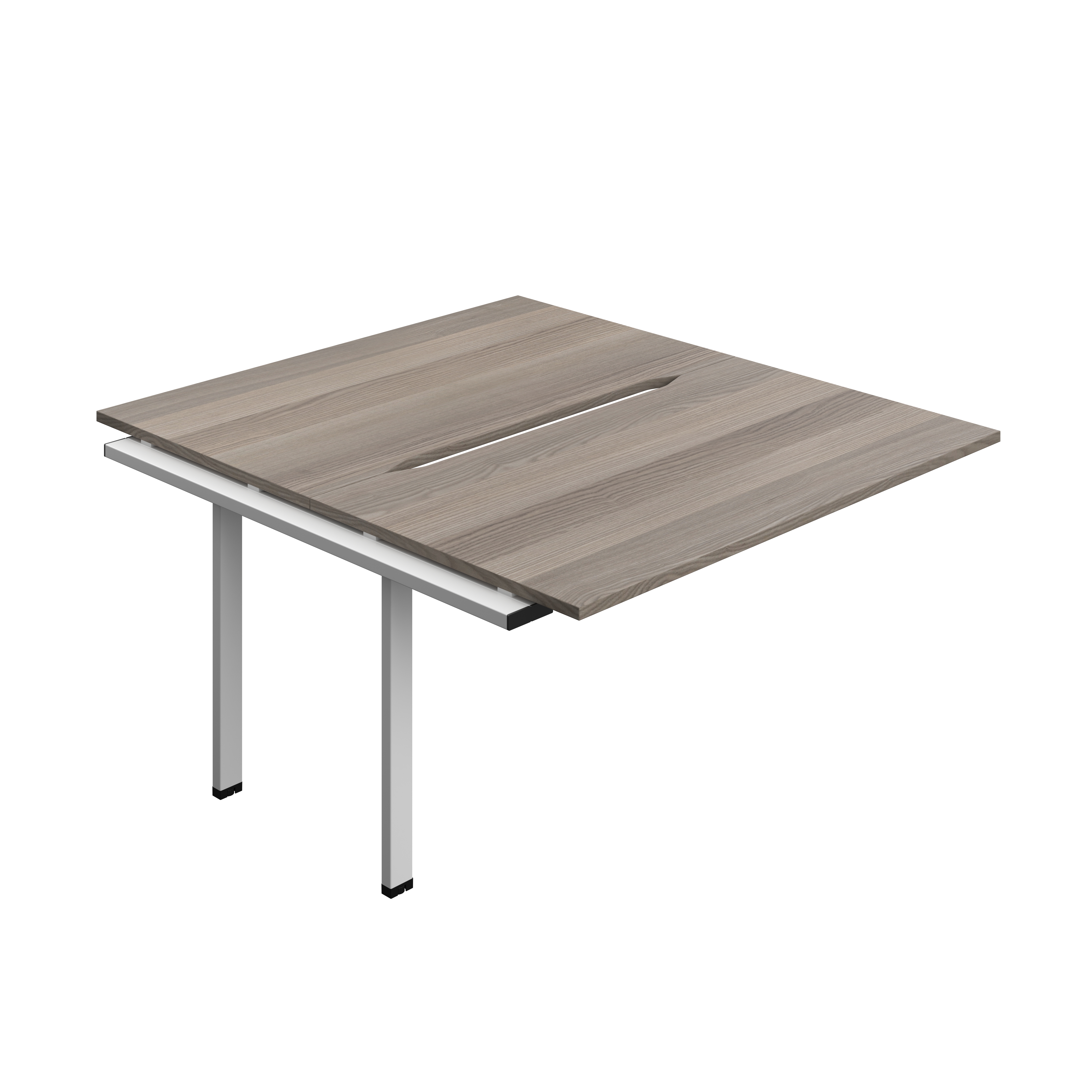 Synergy Bench Extension with Cut Out: 2 Person (FSC) : 1400 | 800 | Grey Oak/Silver