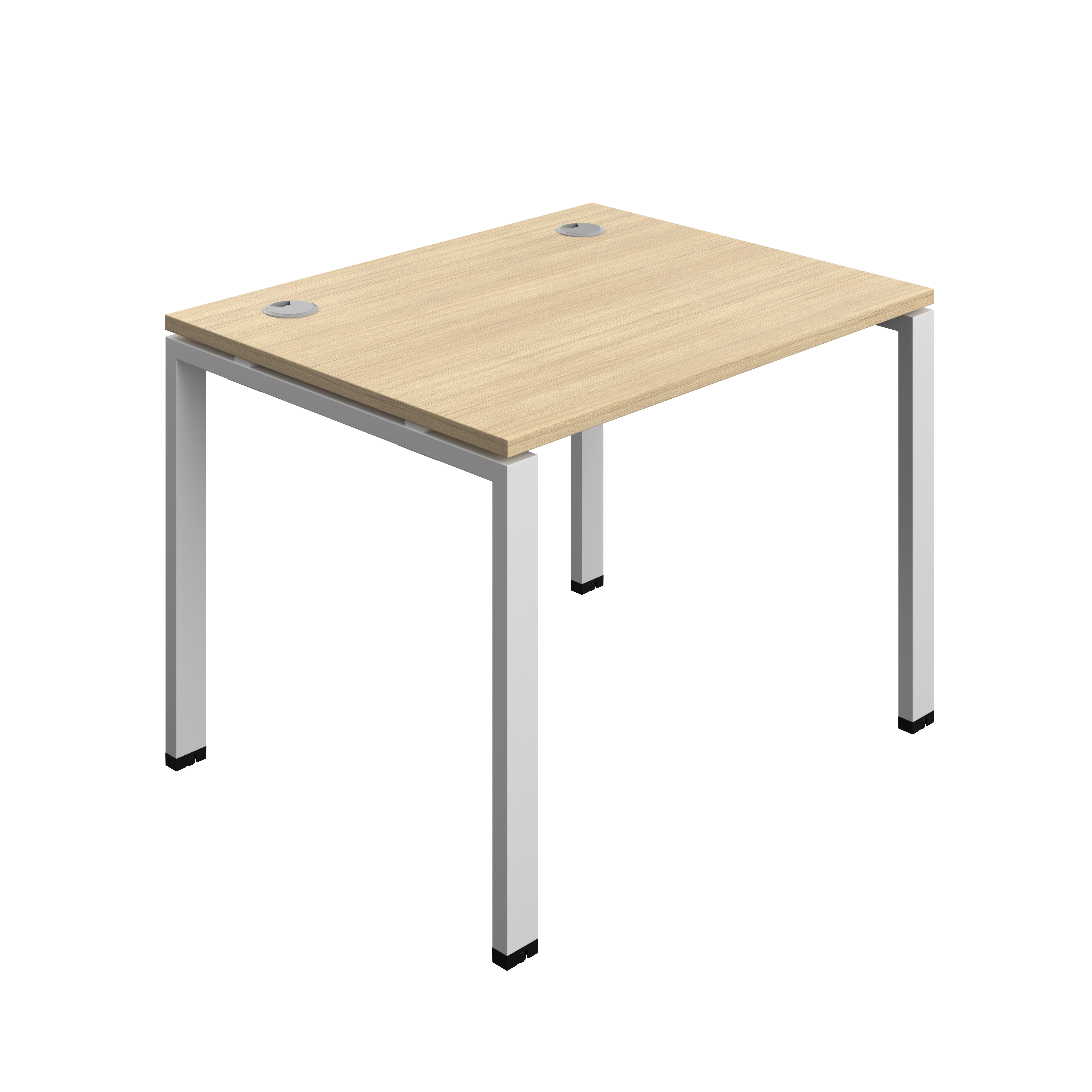 Synergy Bench with Cable Ports: 1 Person (FSC) : Goal Post Leg : 1000 | 800 | Nova Oak/Silver