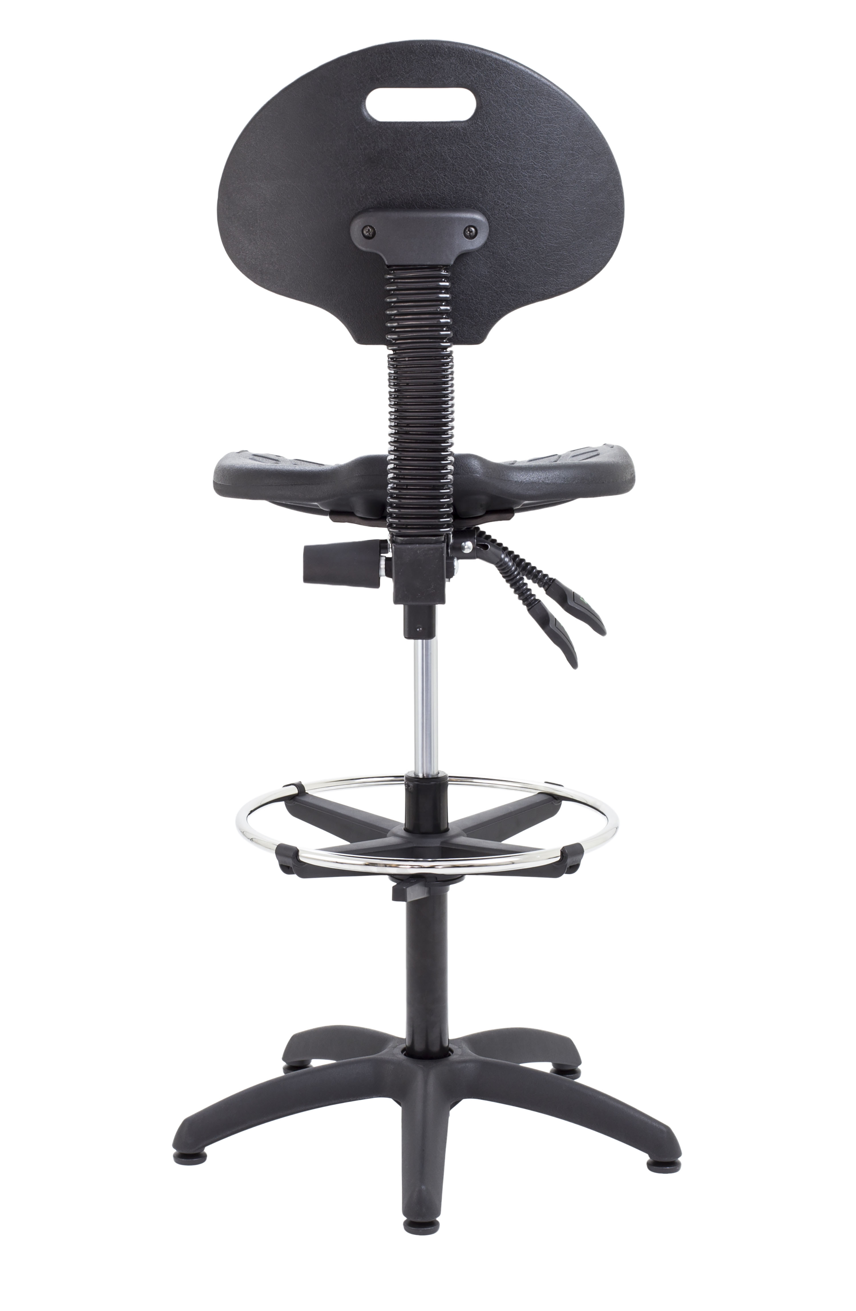 Factory Chair 2 Lever with Draughtsman Kit | Adjustable Foot Ring | Black thumbnail 5