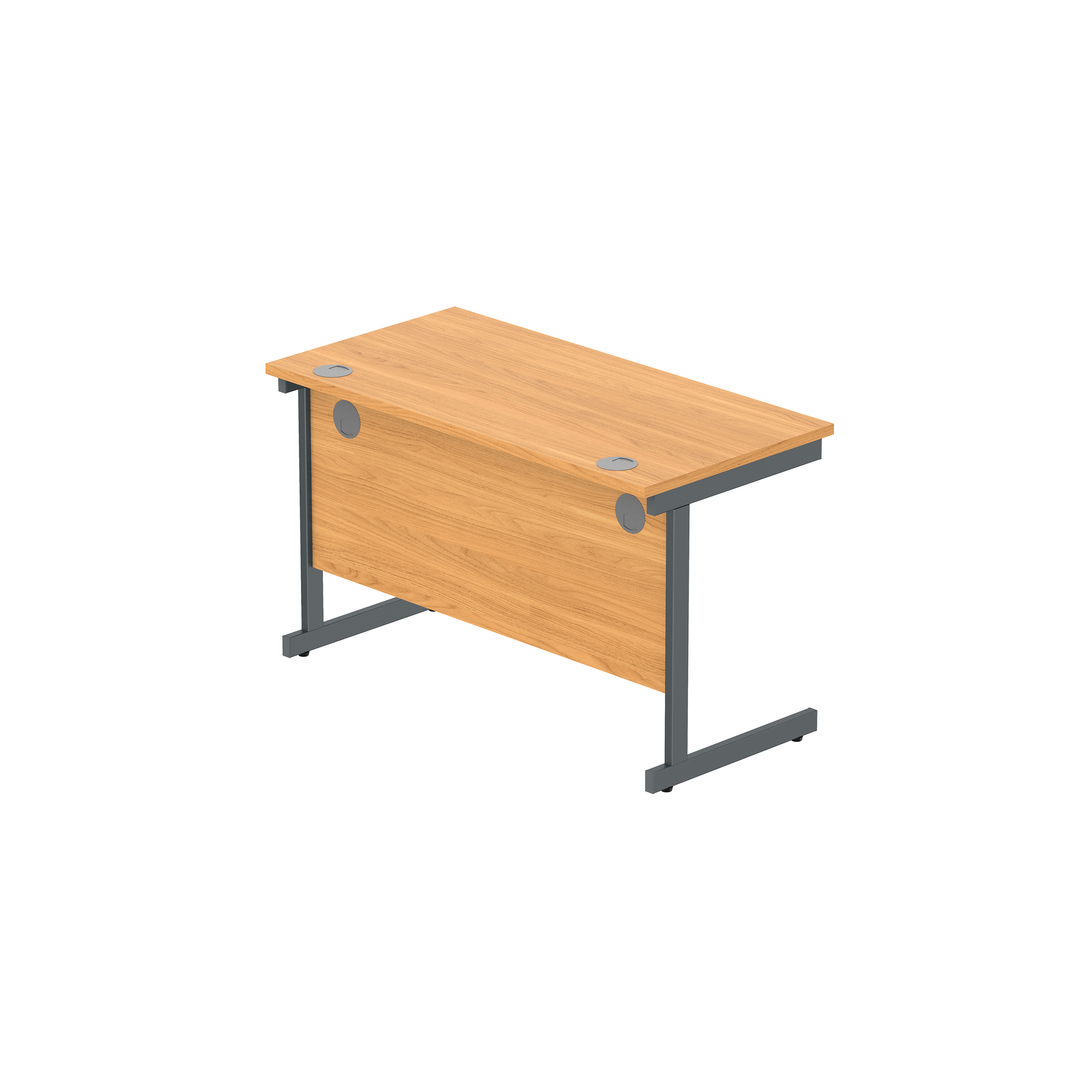 Office Rectangular Desk with Steel Single Upright Cantilever Frame (FSC) | 1200X600 | Norwegian Beech/Graphite thumbnail 6