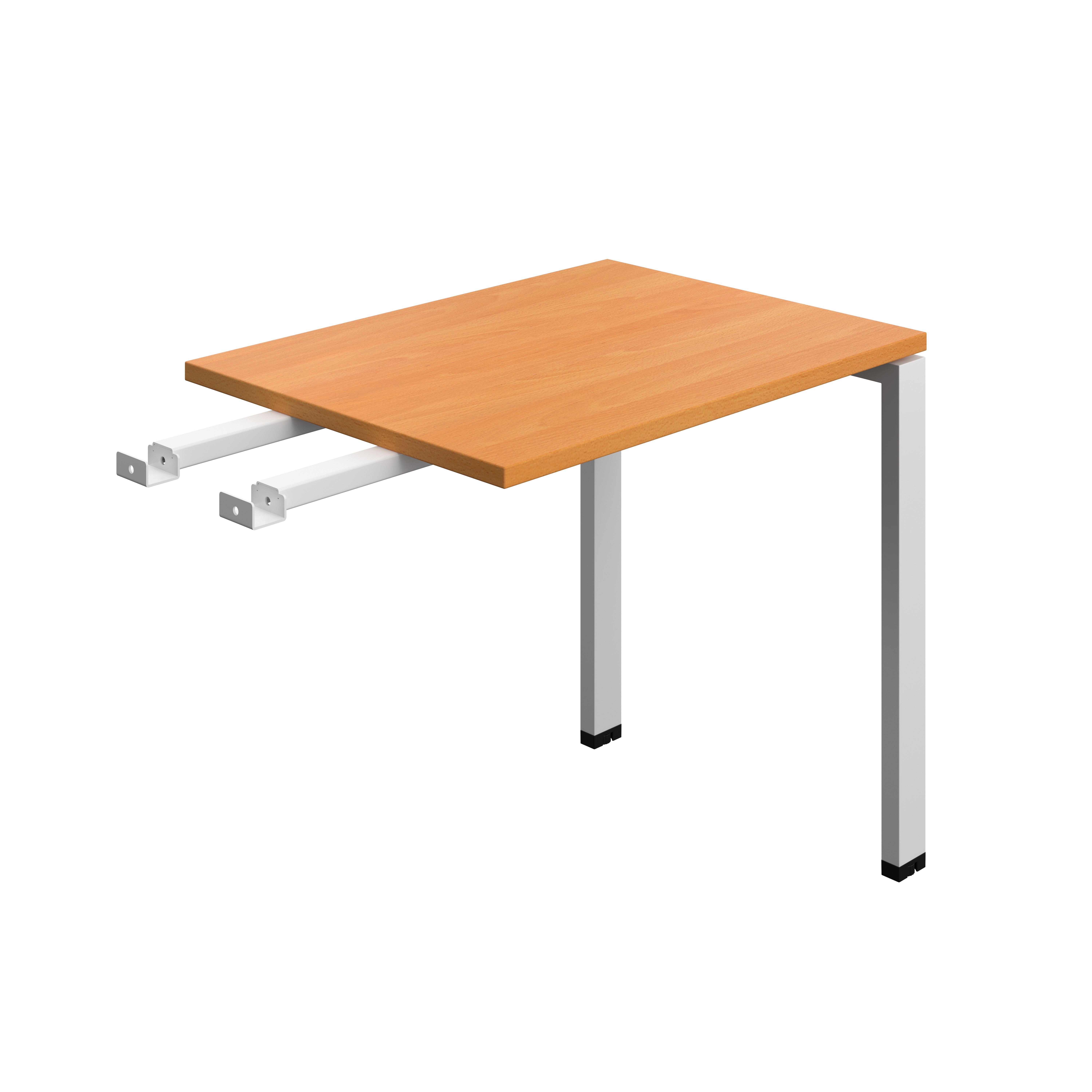 Synergy Bench with Return : Goal Post Leg | 800 X 600 | Beech/Silver