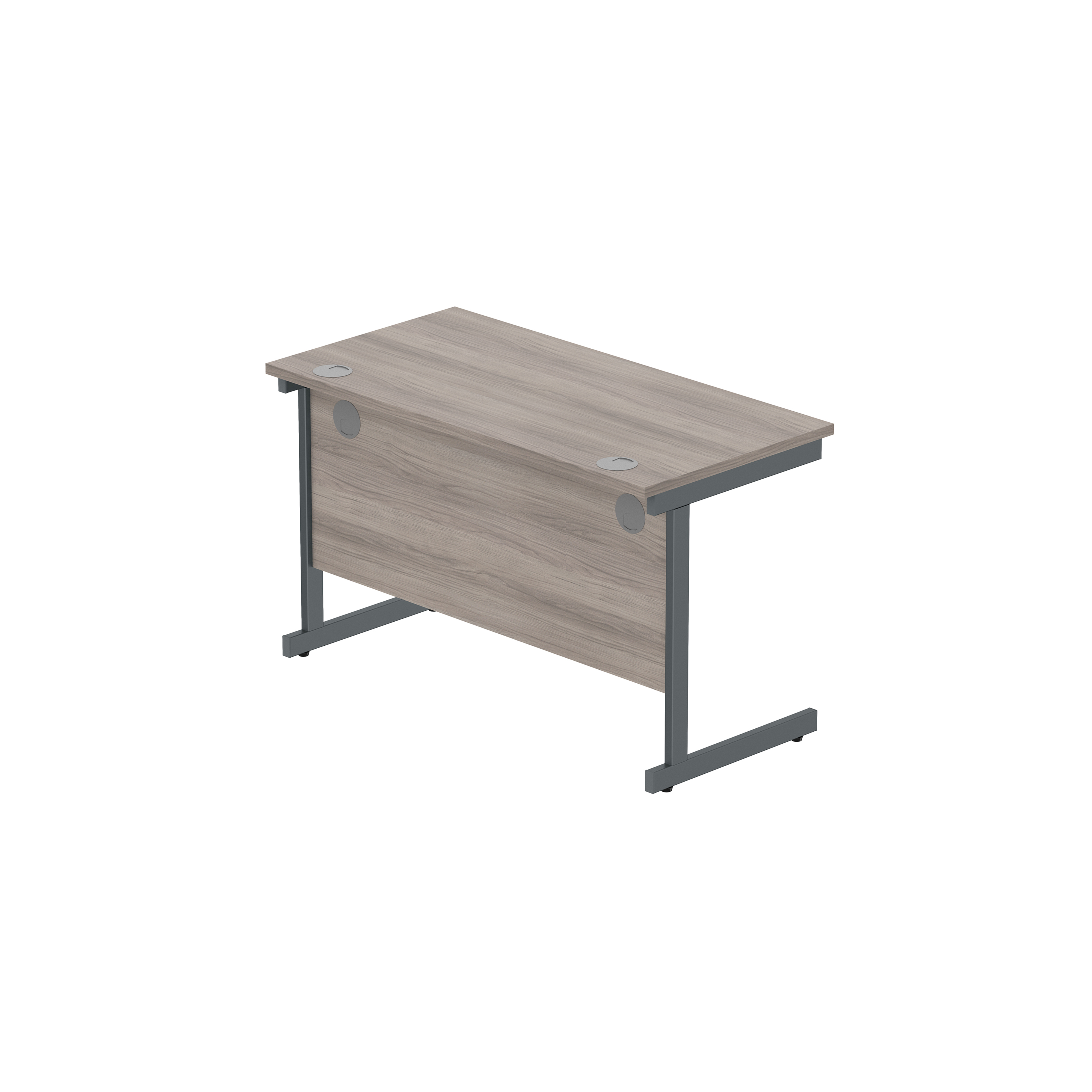 Office Rectangular Desk with Steel Single Upright Cantilever Frame (FSC) | 1200X600 | Alaskan Grey Oak/Graphite thumbnail 6
