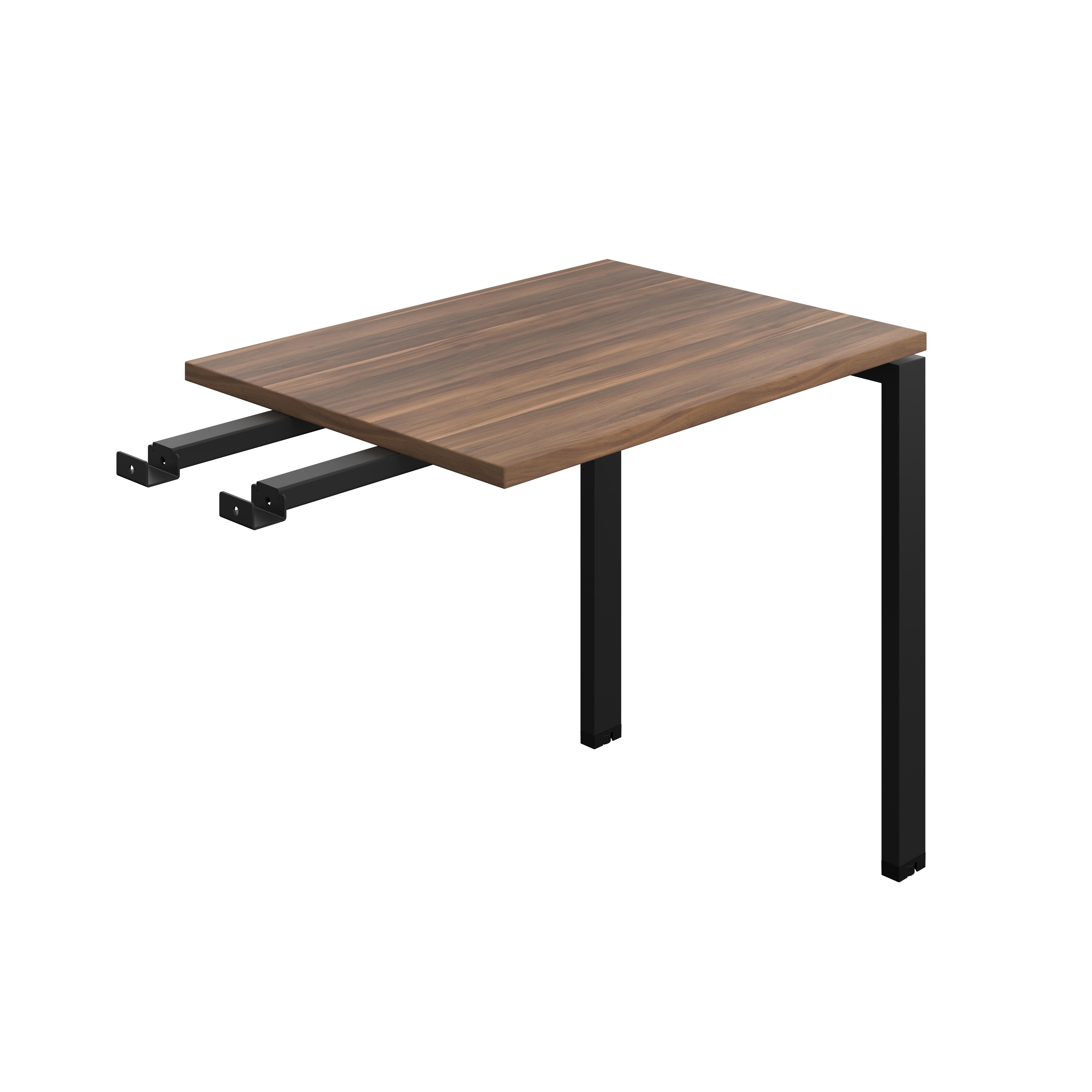 Synergy Bench with Return : Goal Post Leg | 800 X 600 | Dark Walnut/Black