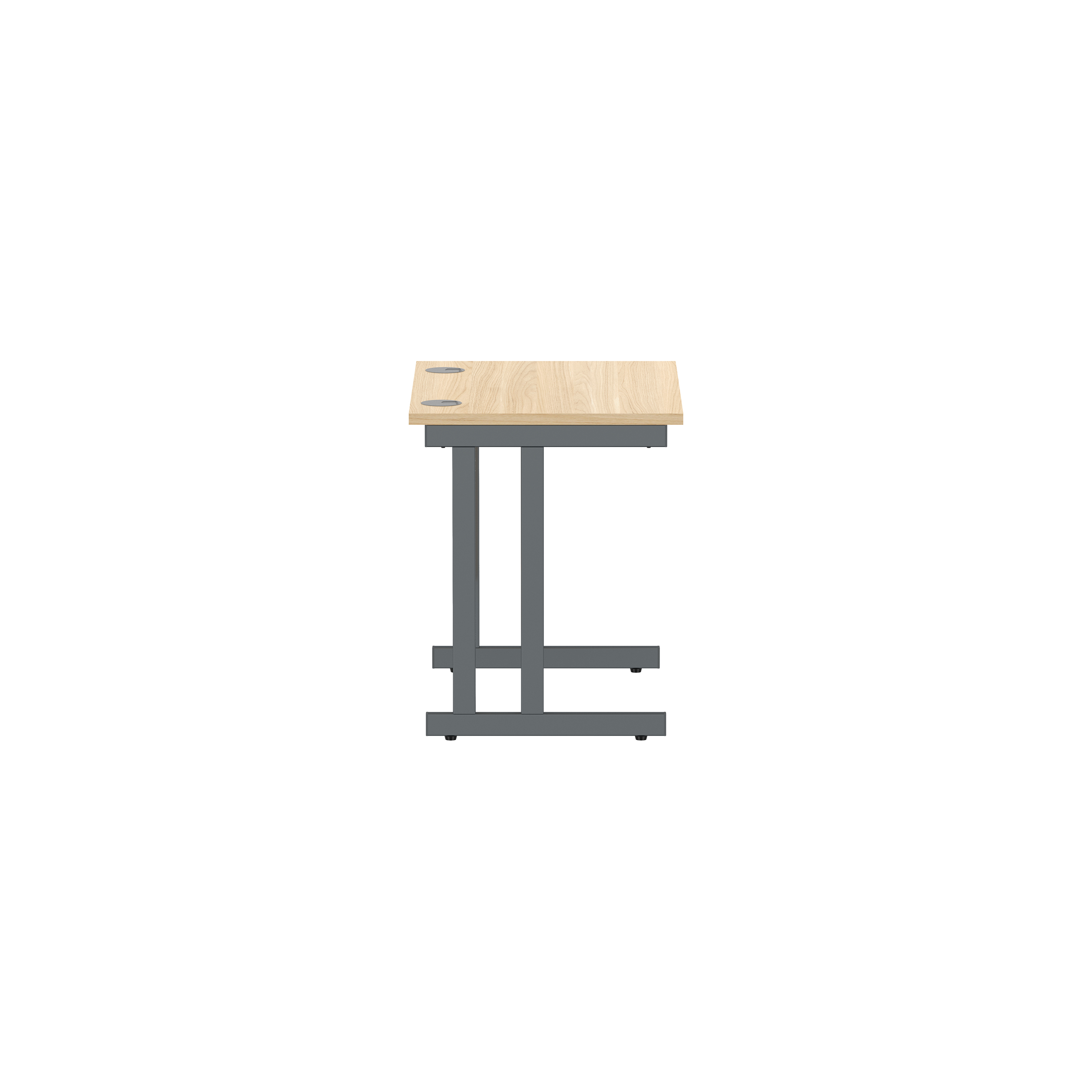 Office Rectangular Desk with Steel Double Upright Cantilever Frame (FSC) | 800X600 | Canadian Oak/Graphite thumbnail 4