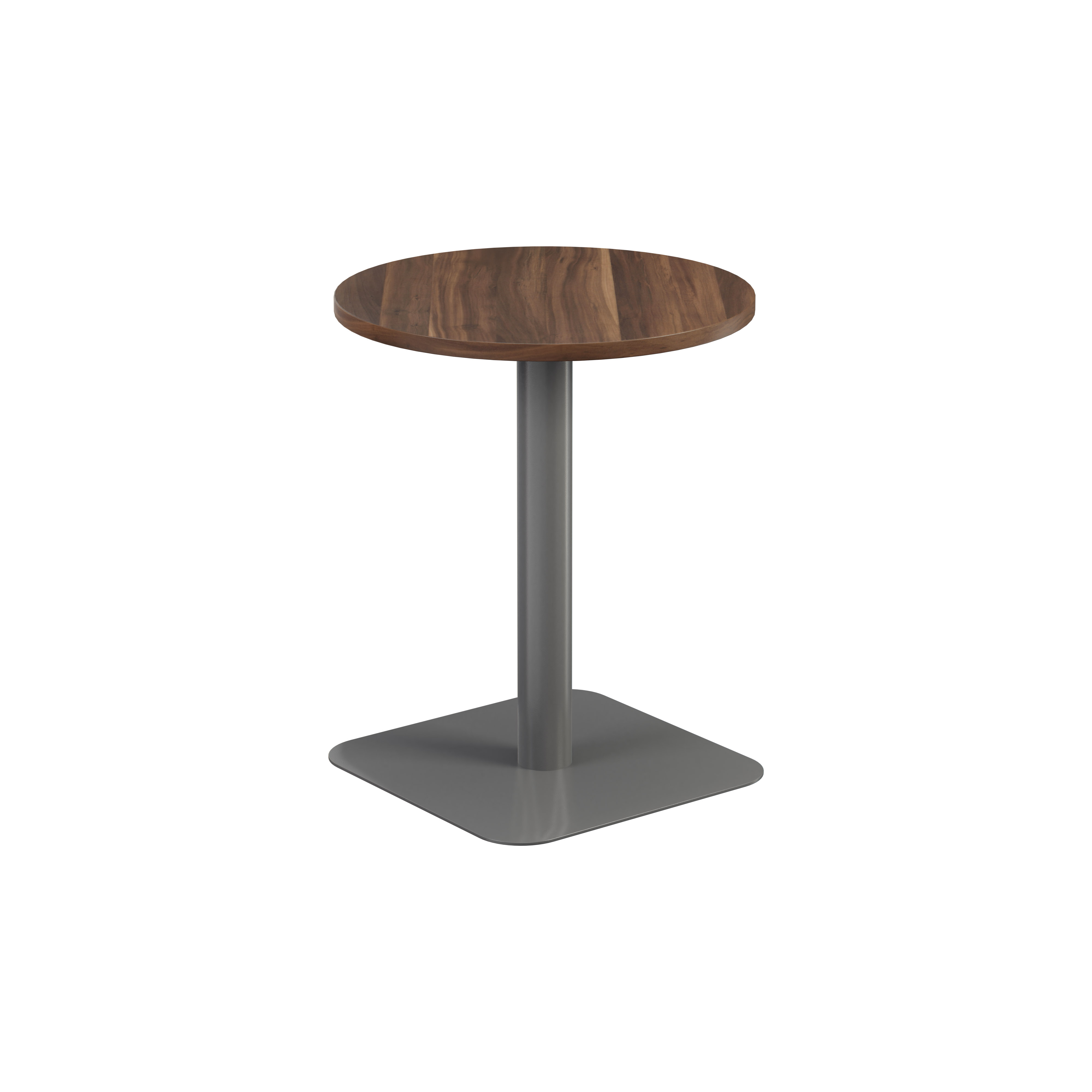 Contract Table Mid (FSC) | 600mm | Dark Walnut/Silver