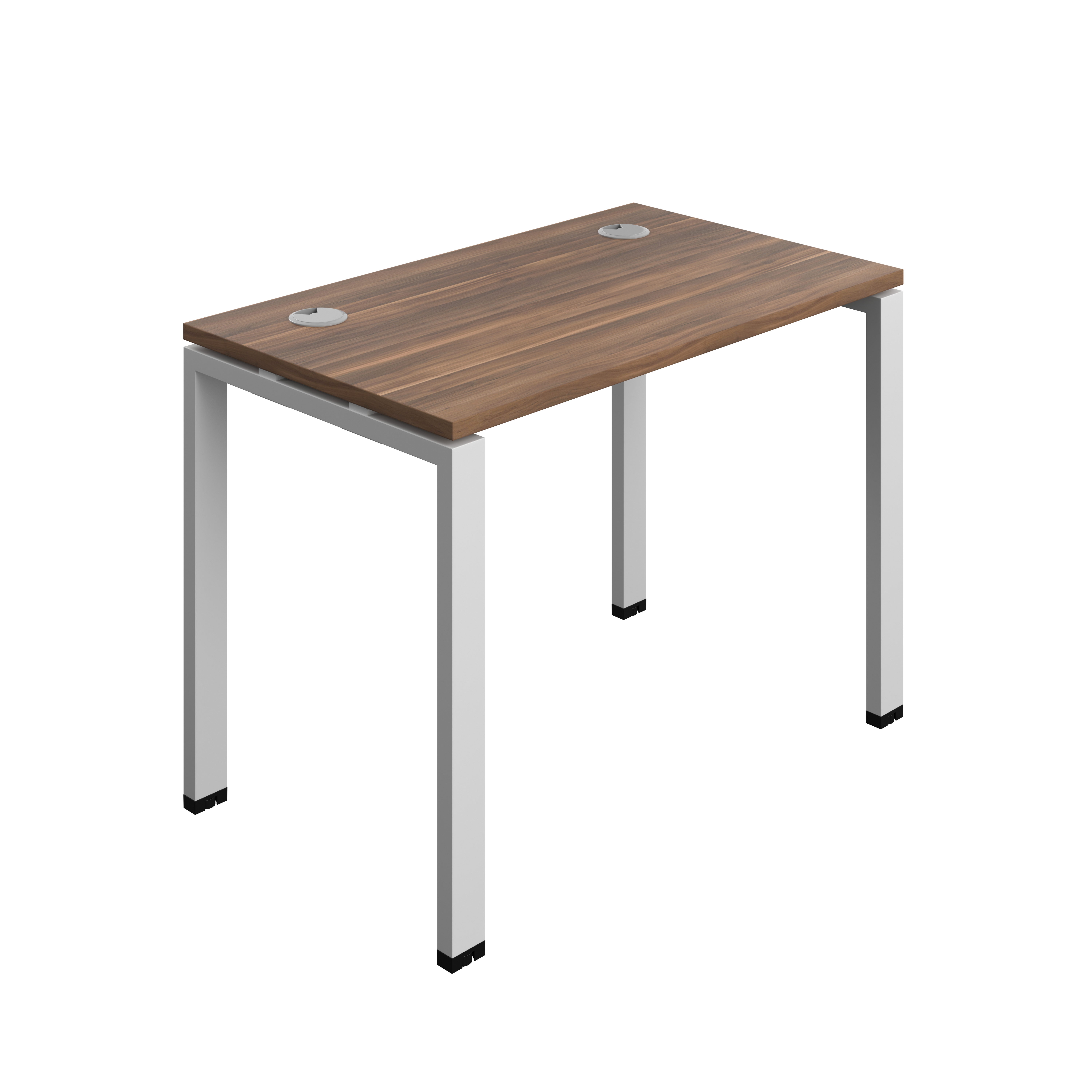 Synergy Bench with Cable Ports: 1 Person (FSC) : Goal Post Leg : 1000 | 600 | Dark Walnut/Silver