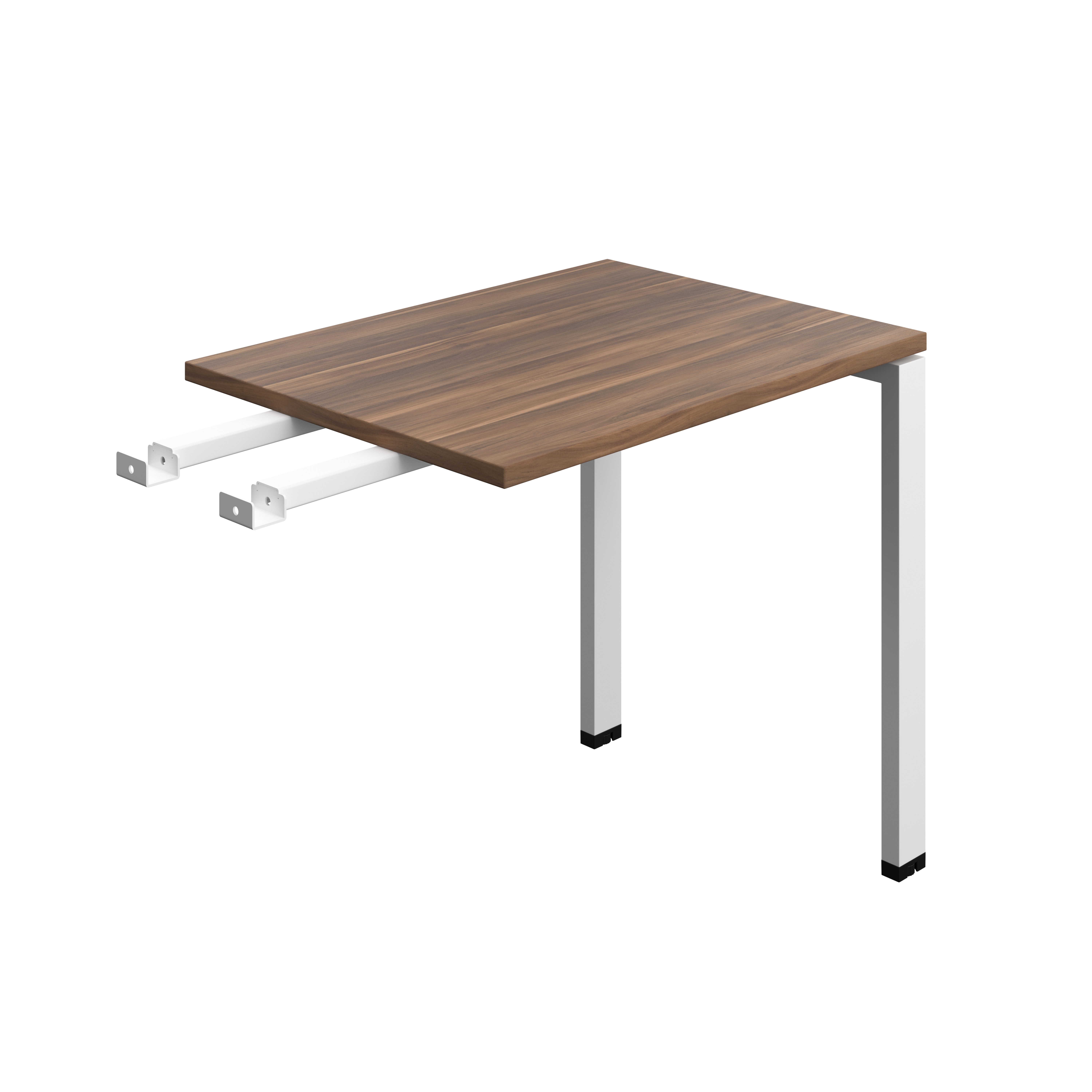 Synergy Bench with Return : Goal Post Leg | 800 X 600 | Dark Walnut/White
