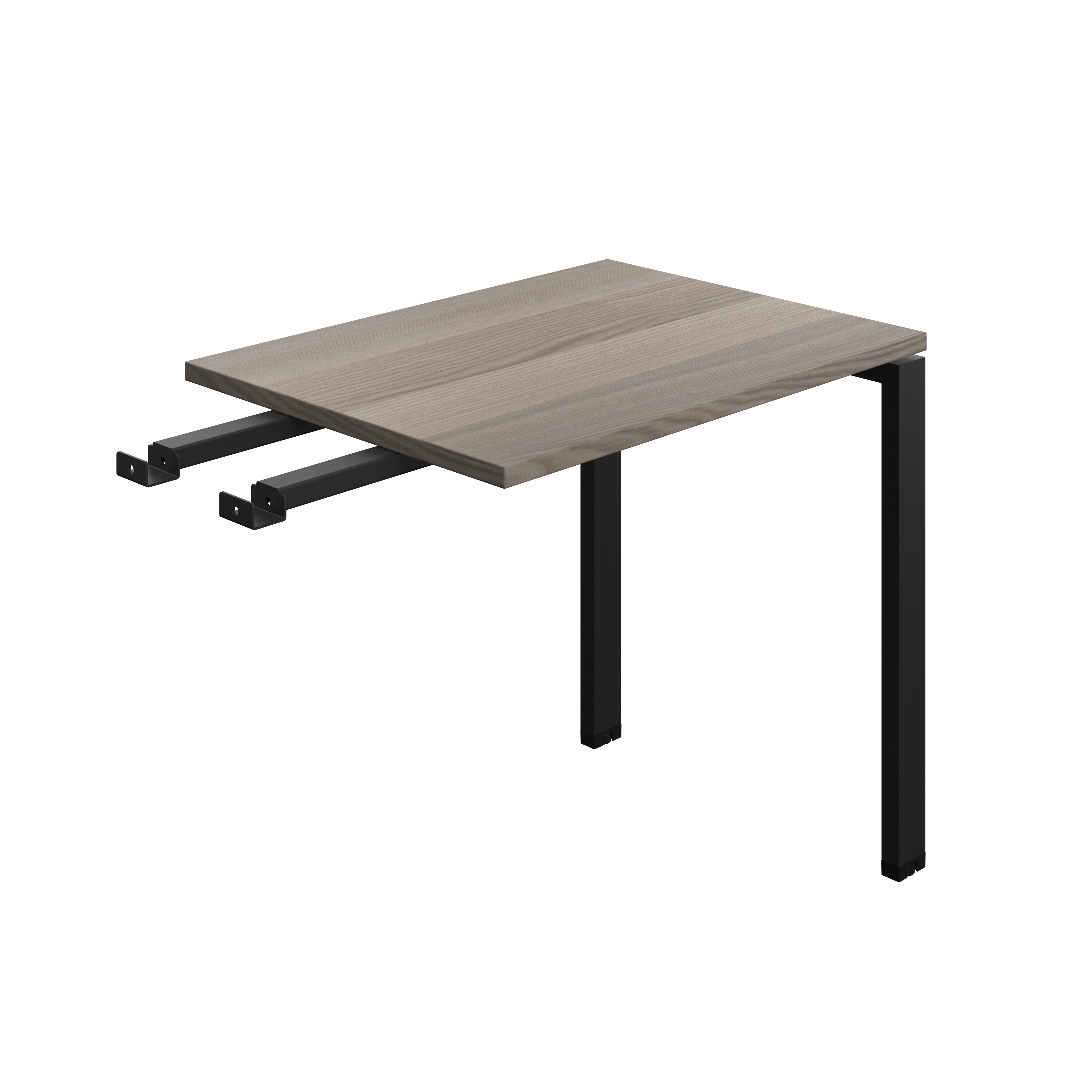 Synergy Bench with Return : Goal Post Leg | 800 X 600 | Grey Oak/Black
