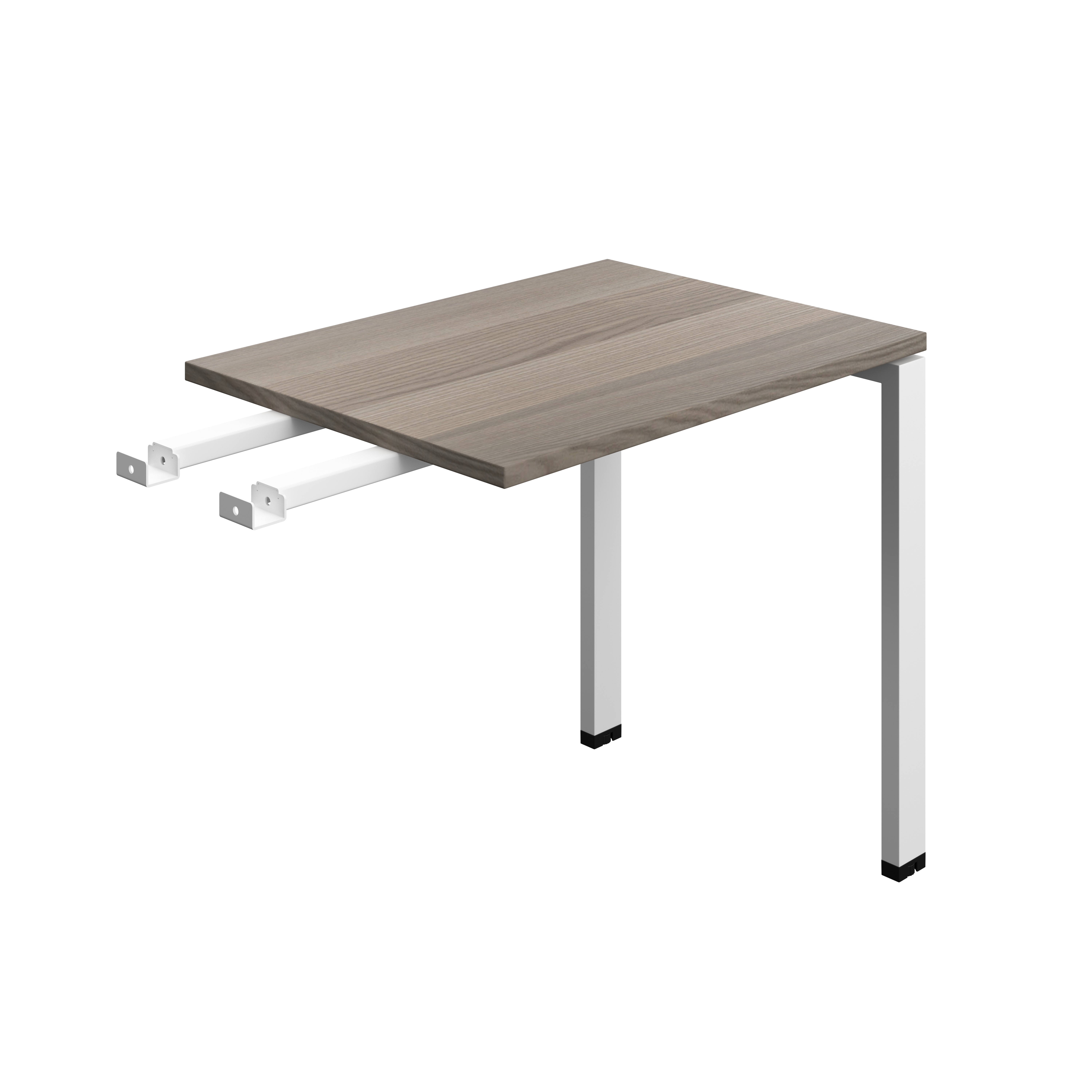 Synergy Bench with Return : Goal Post Leg | 800 X 600 | Grey Oak/White