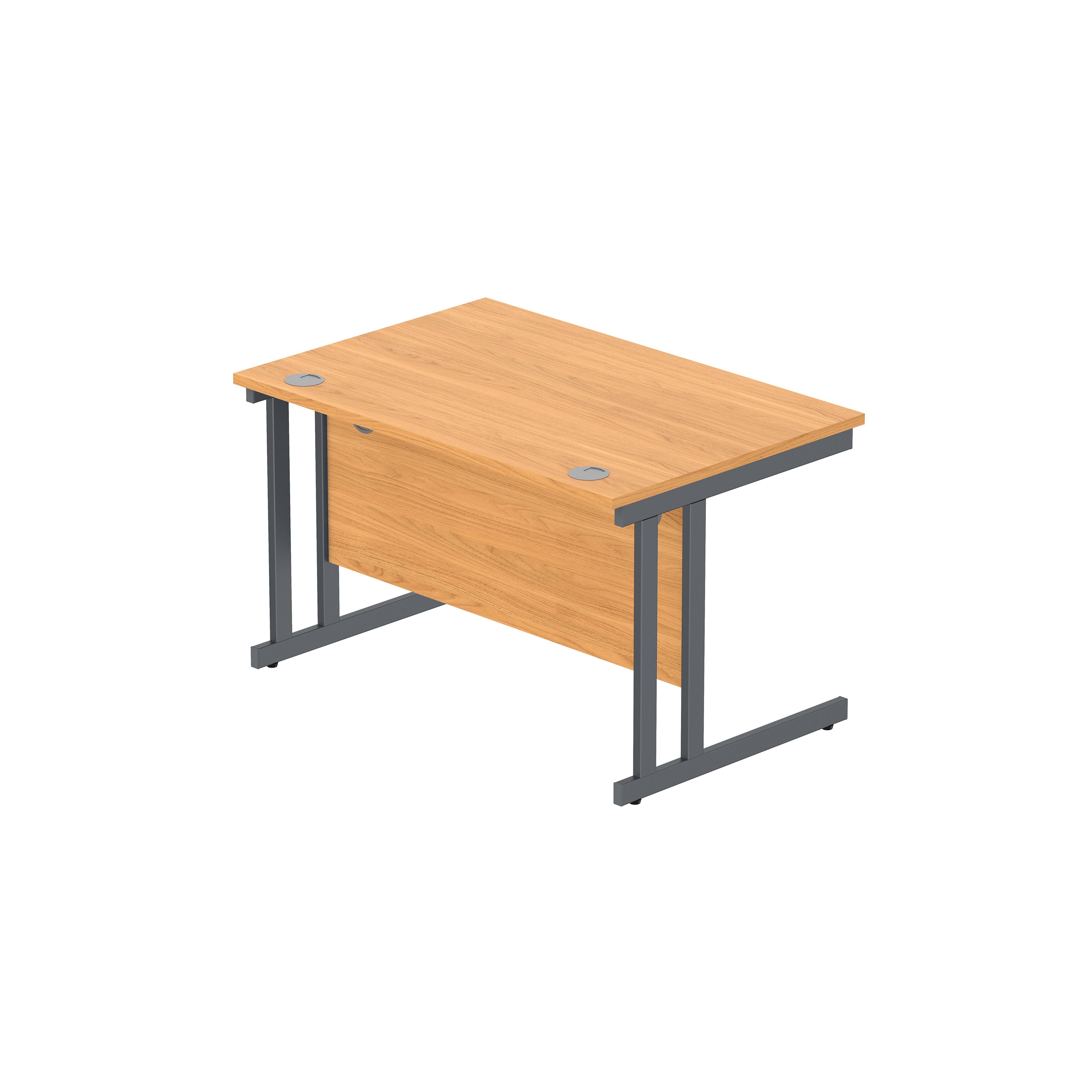 Office Rectangular Desk with Steel Double Upright Cantilever Frame (FSC) | 1200X800 | Norwegian Beech/Graphite thumbnail 6