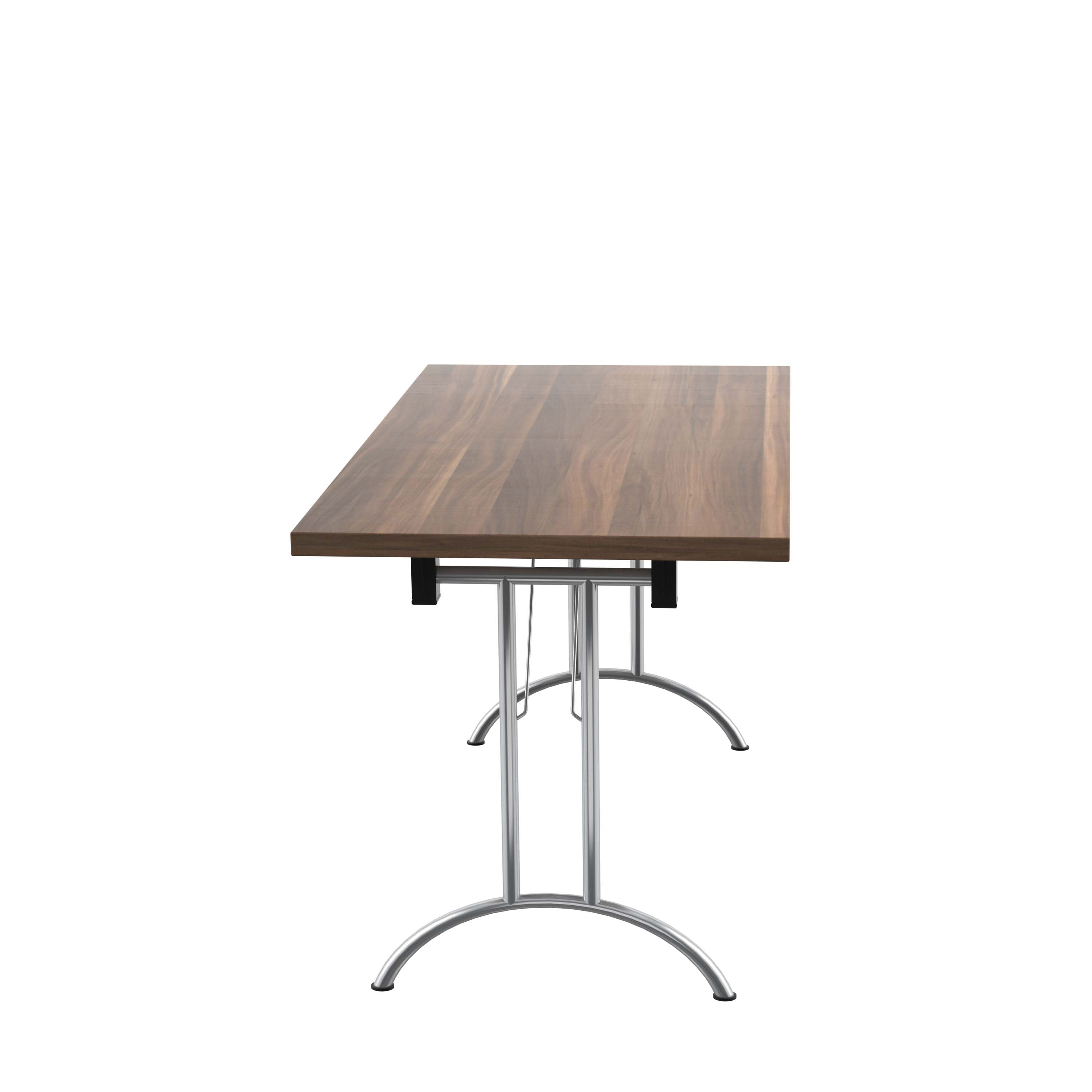 One Union Rectangular Folding Table (FSC) | 1400 X 700 | Dark Walnut/Chrome thumbnail 3