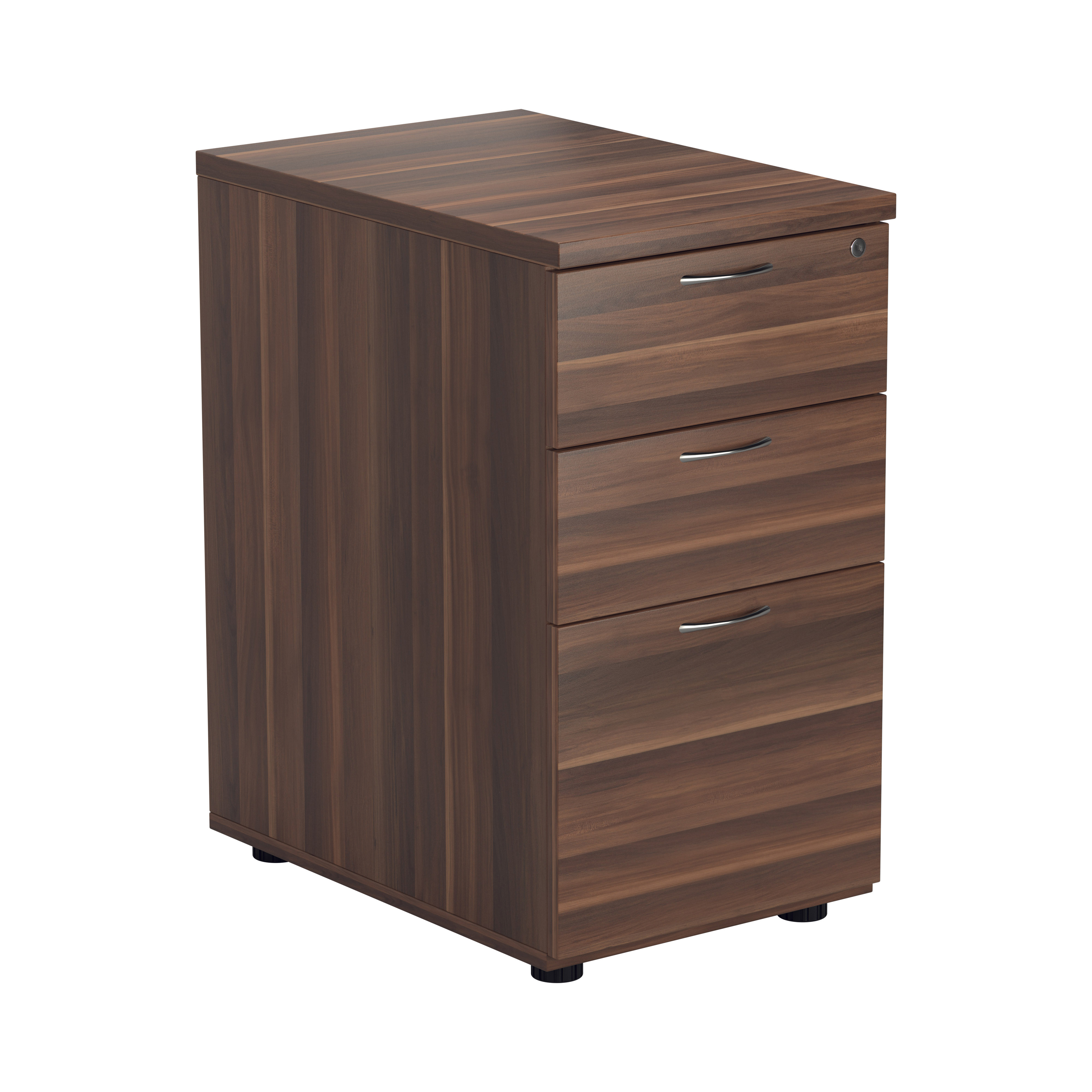 Essentials+Desk+High+3+Drawer+Pedestal+%28FSC%29+800+Deep+Dark+Walnut