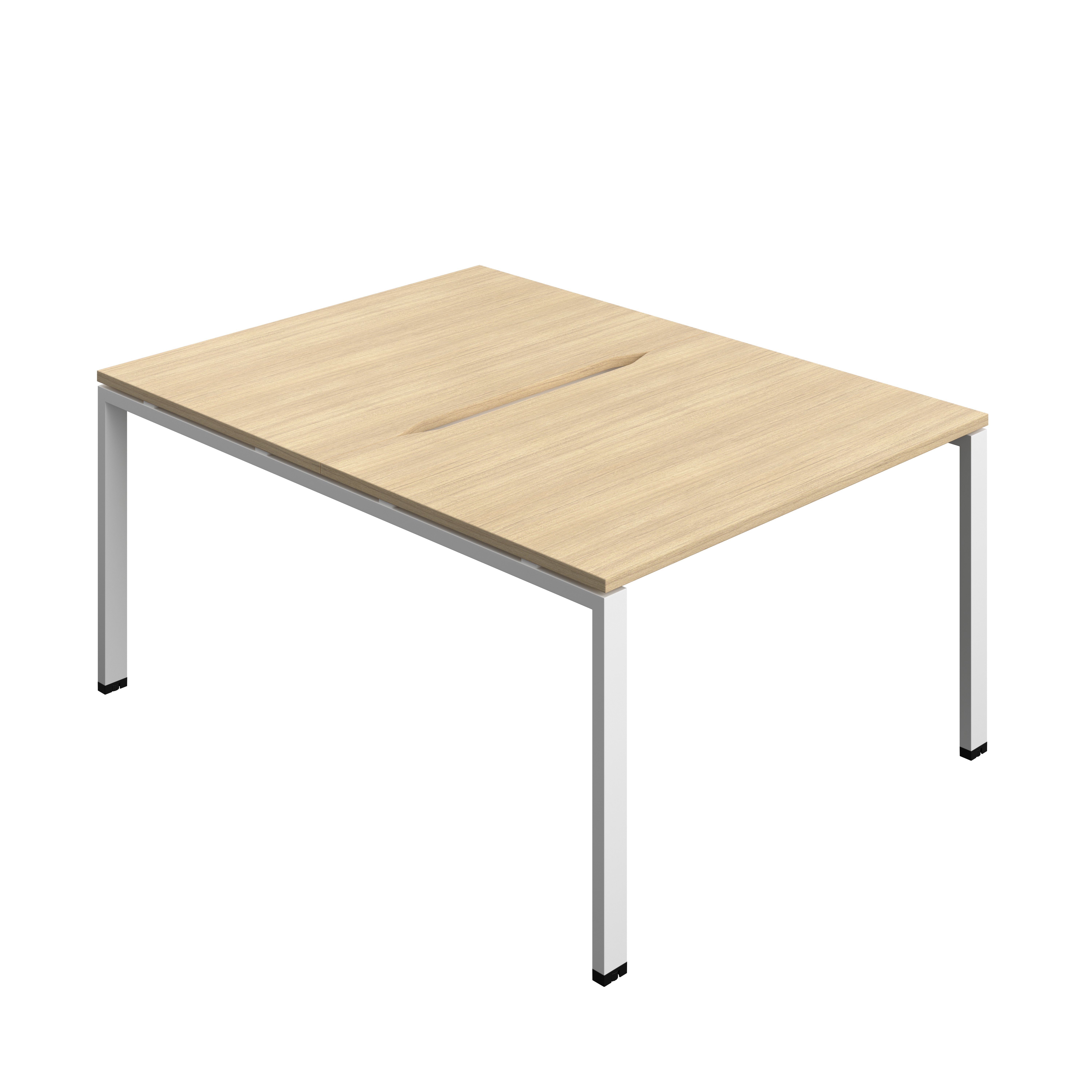 Synergy Bench with Cut Out: 2 Person (FSC) : Goal Post Leg : 1200 | 800 | Nova Oak/White