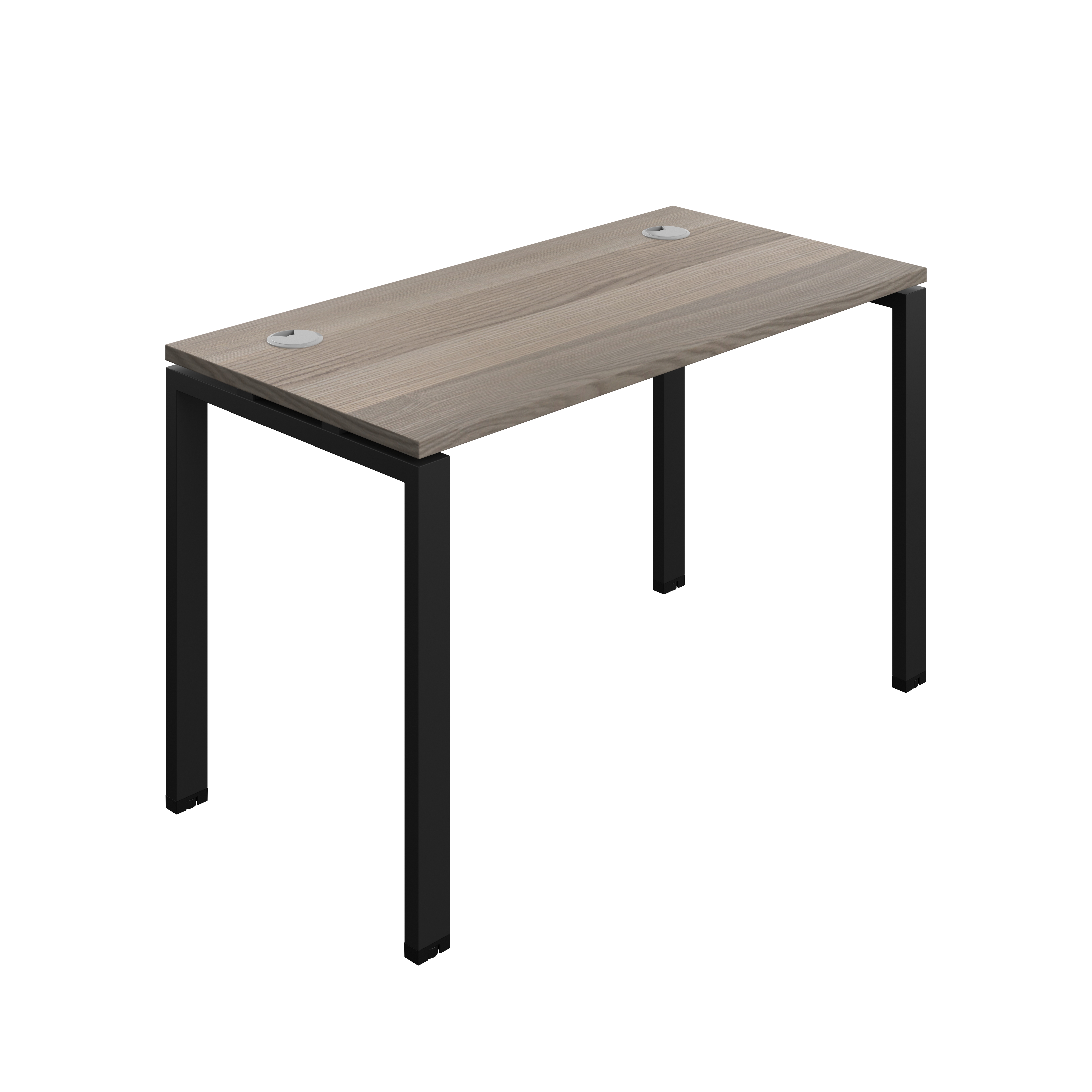 Synergy Bench with Cable Ports: 1 Person (FSC) : Goal Post Leg : 1200 | 700 | Grey Oak/Black