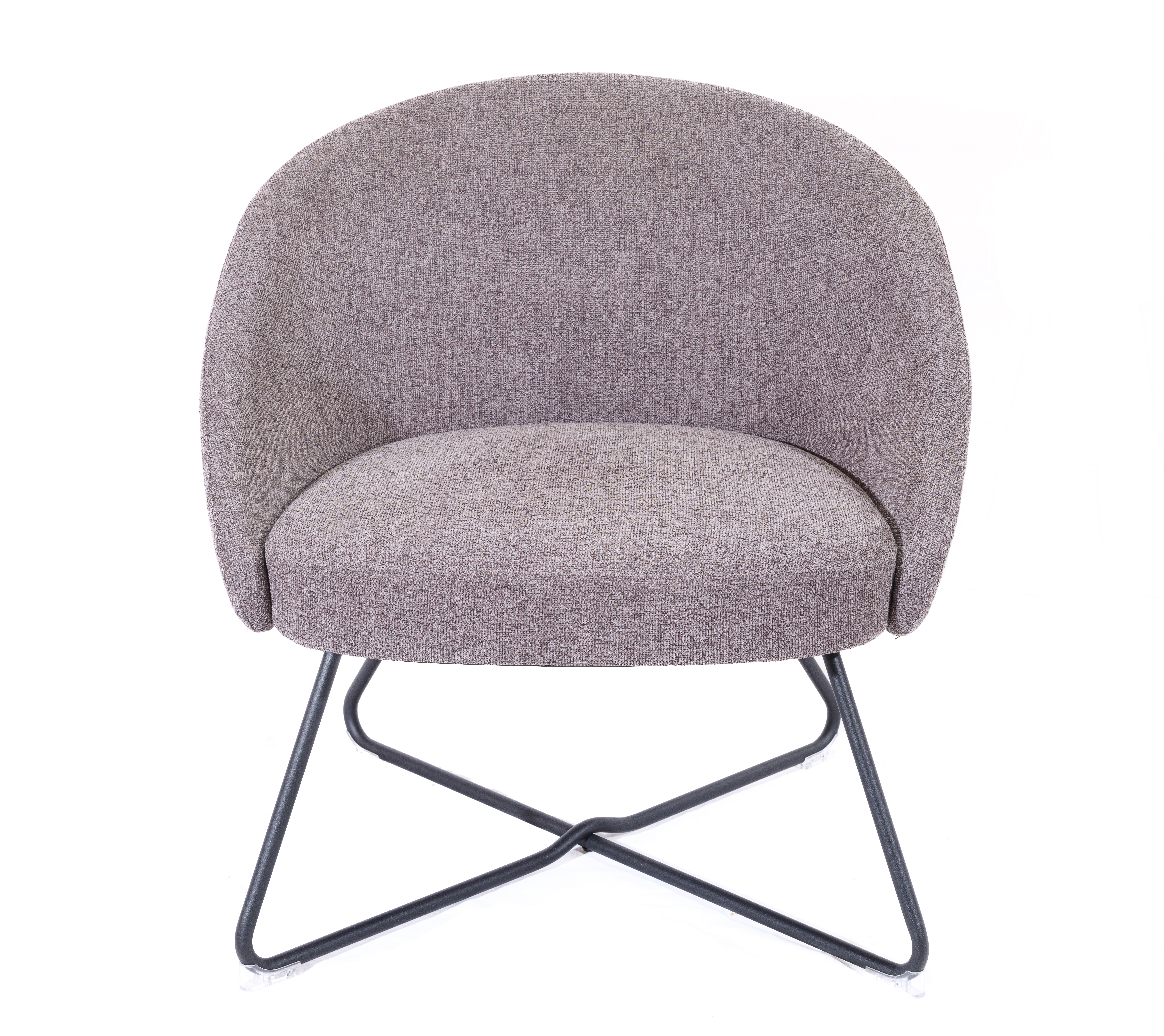Pocket Reception Chair | Black Wire Base | Grey Fabric thumbnail 3