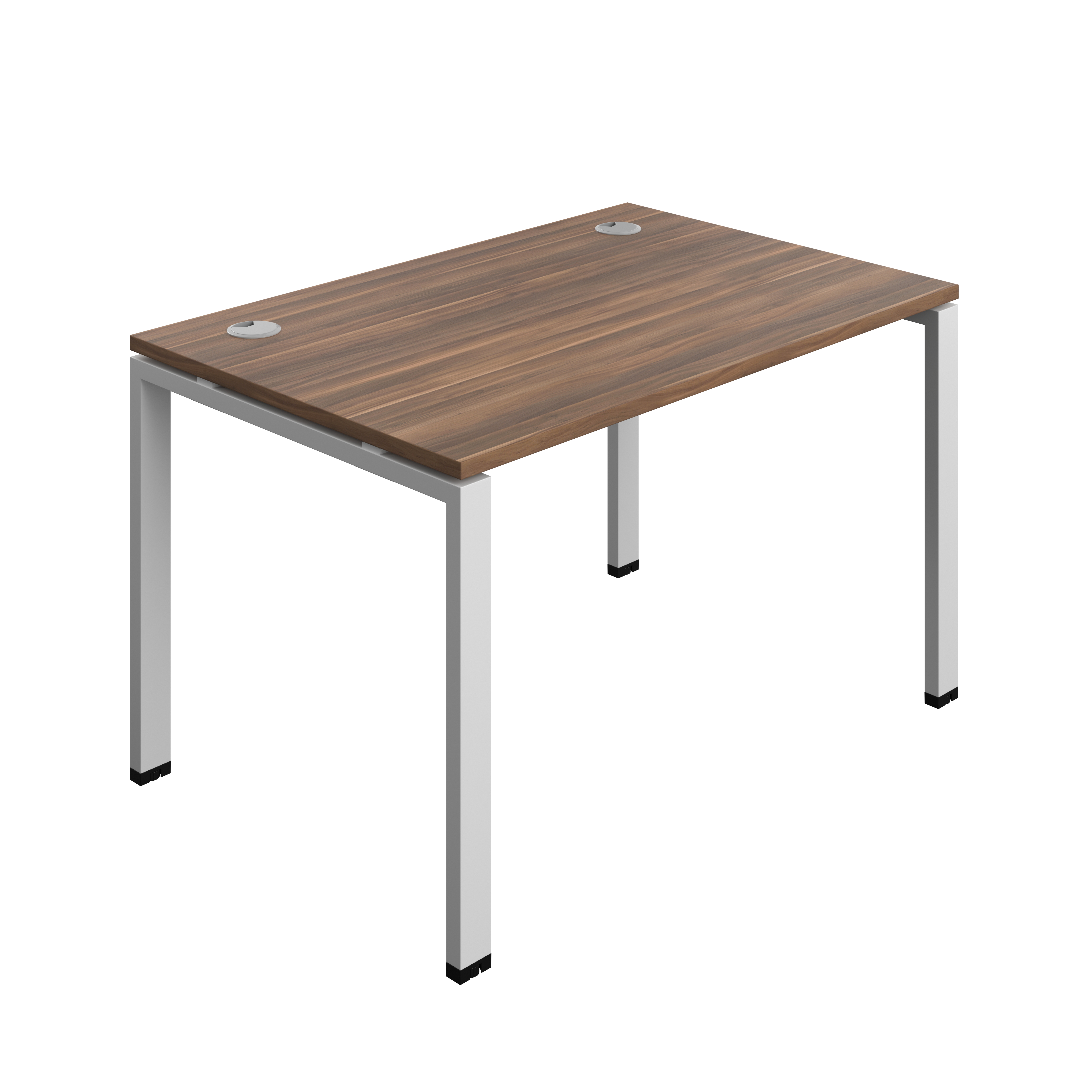 Synergy Bench with Cable Ports: 1 Person (FSC) : Goal Post Leg : 1200 | 800 | Dark Walnut/Silver