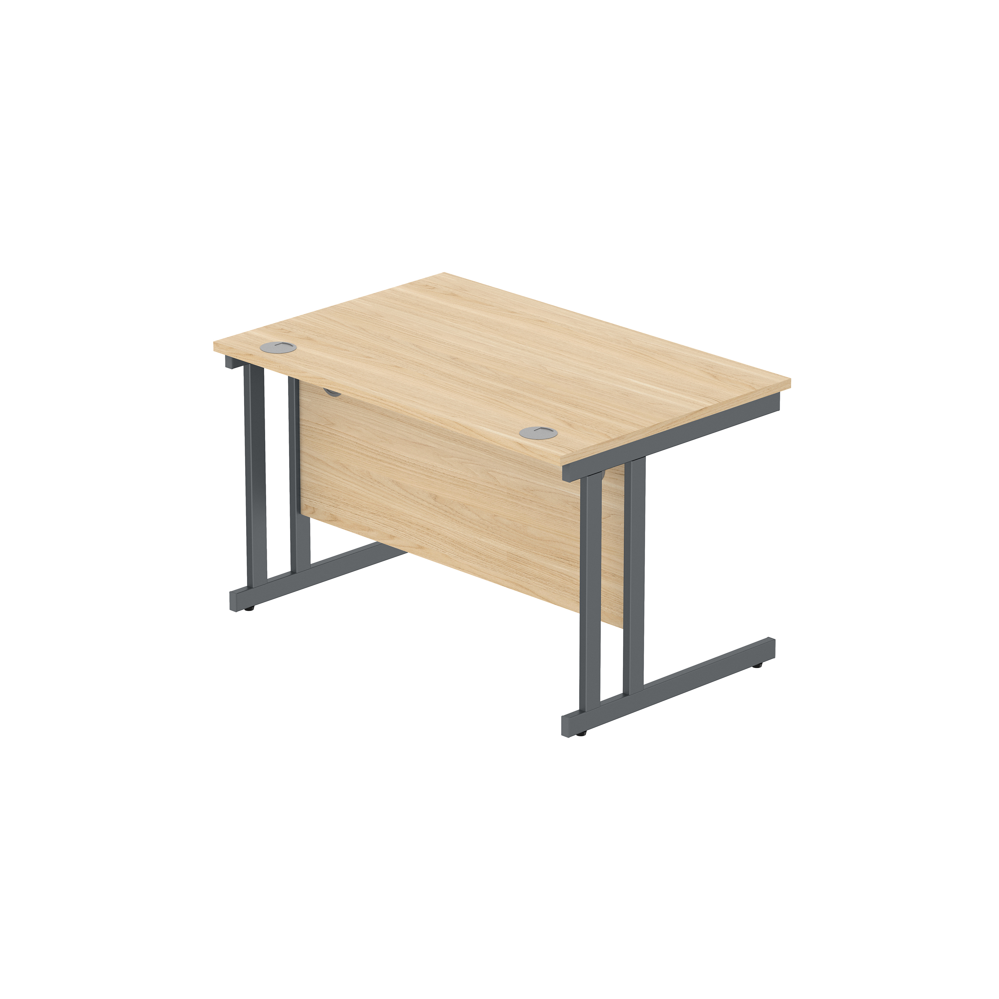 Office Rectangular Desk with Steel Double Upright Cantilever Frame (FSC) | 1200X800 | Canadian Oak/Graphite thumbnail 6