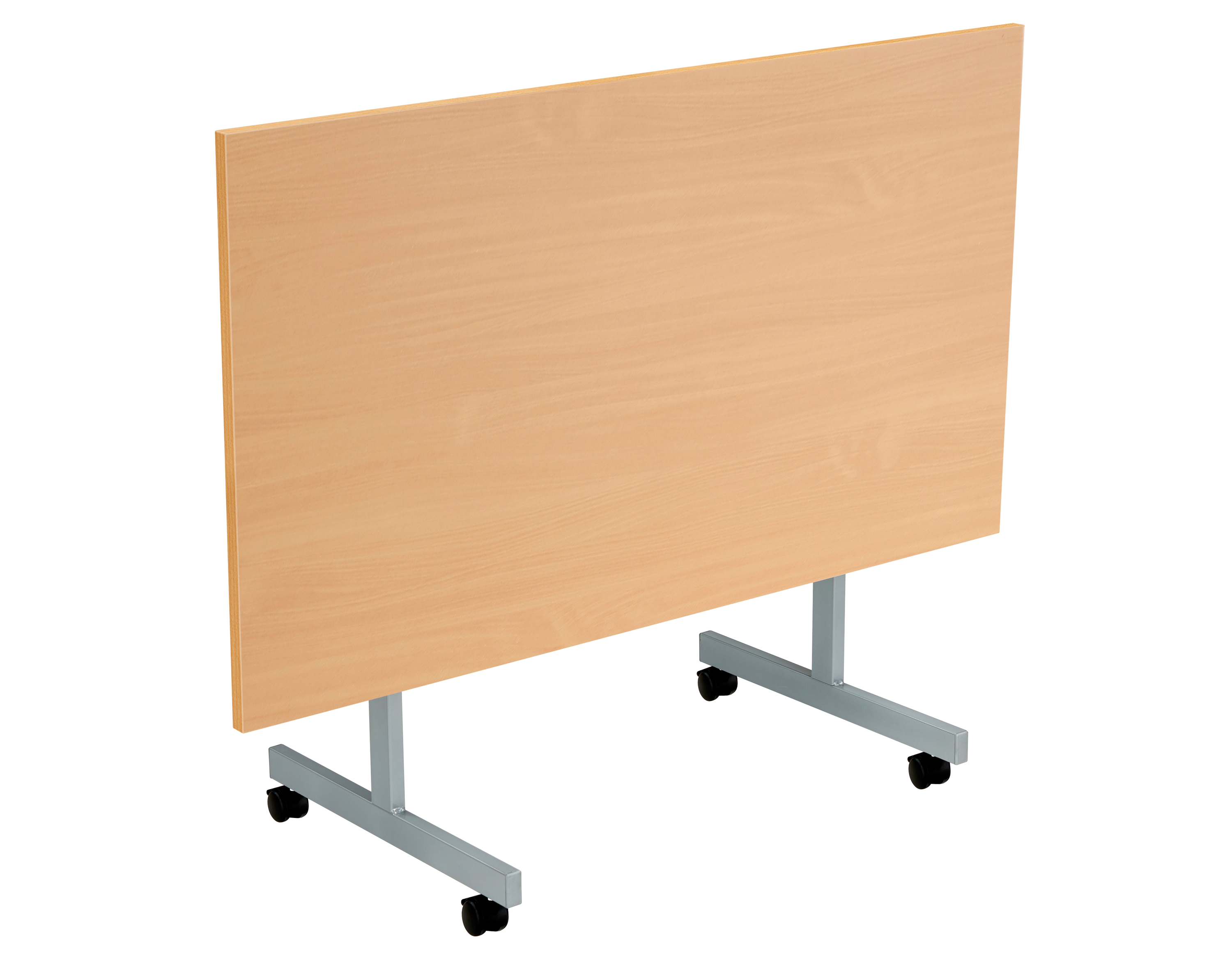 One Eighty Rectangular Tilting Table (FSC) | 1400 X 700 | Beech/Silver thumbnail 2