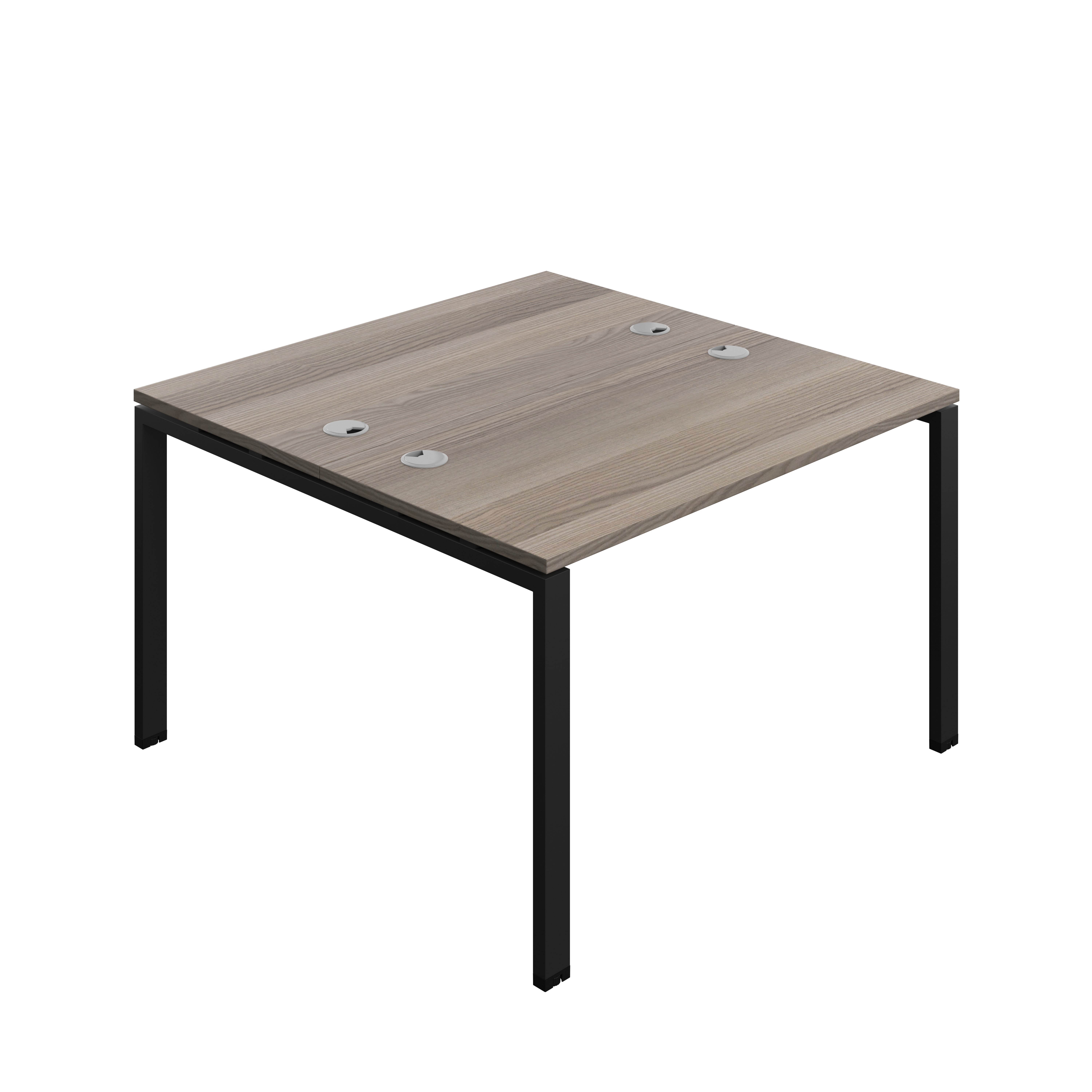 Synergy Bench with Cable Ports: 2 Person (FSC) : Goal Post Leg : 1200 | 700 | Grey Oak/Black