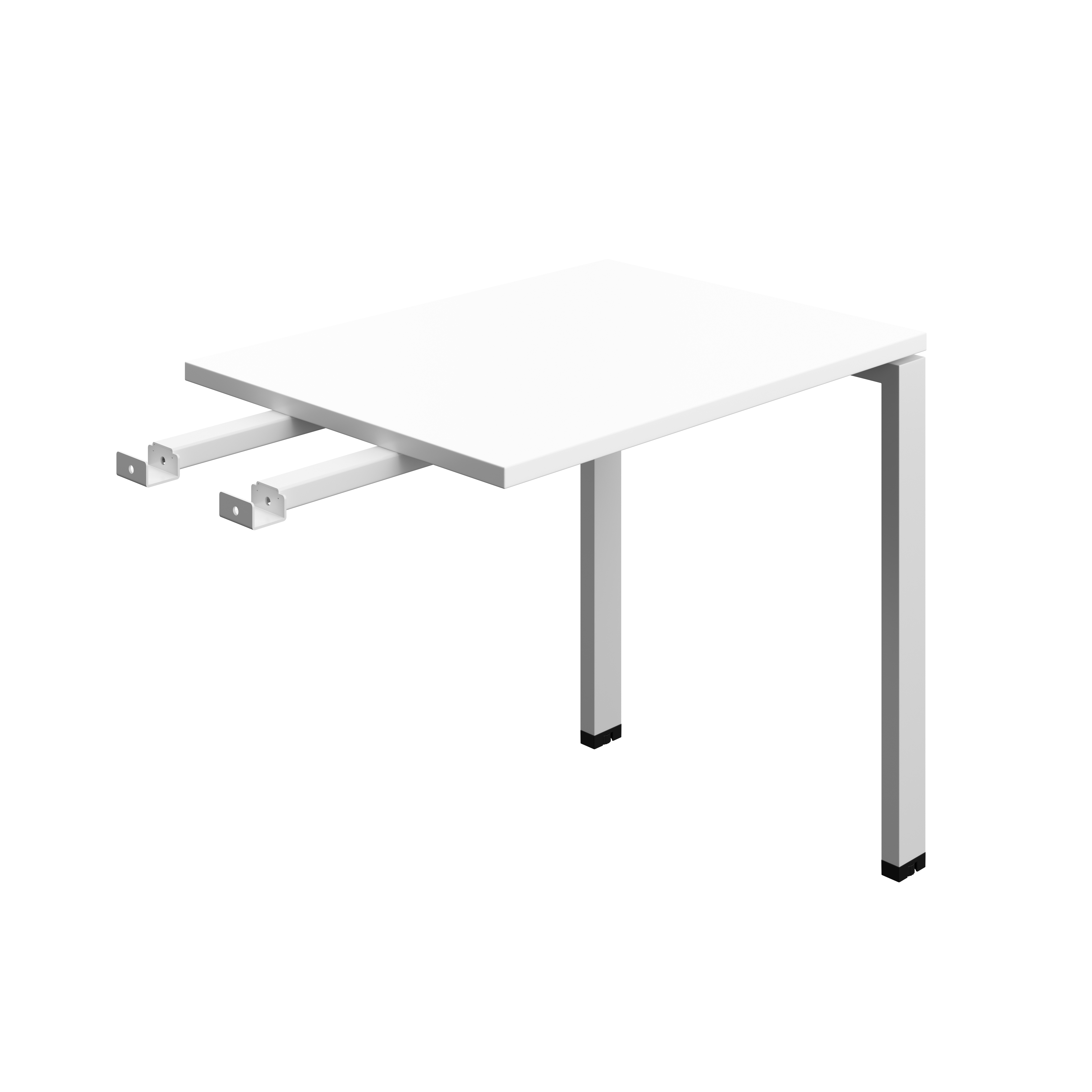 Synergy Bench with Return : Goal Post Leg | 800 X 600 | White/Silver