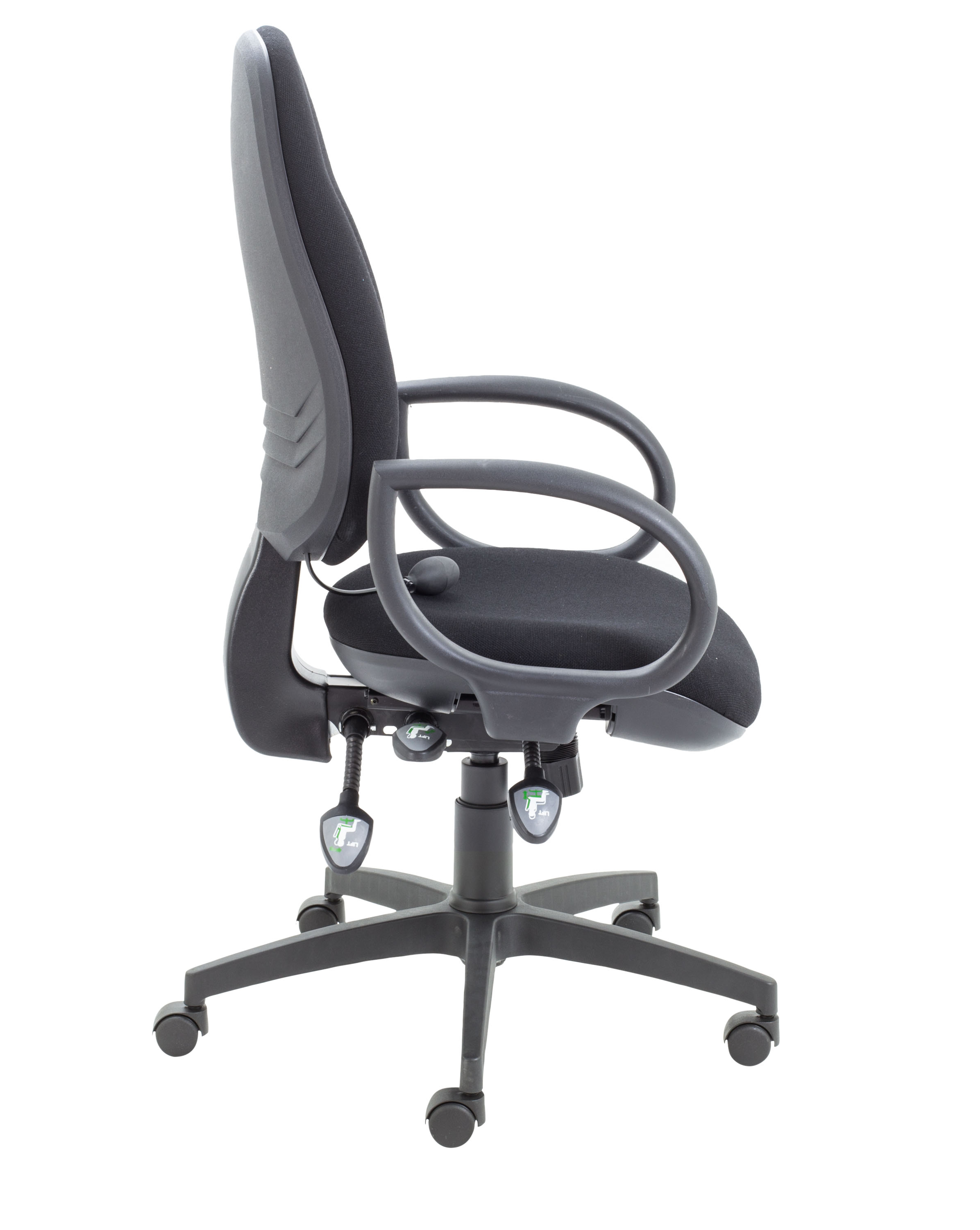 Maxi Ergo Chair with Lumbar Pump | Fixed Arms | Black thumbnail 3