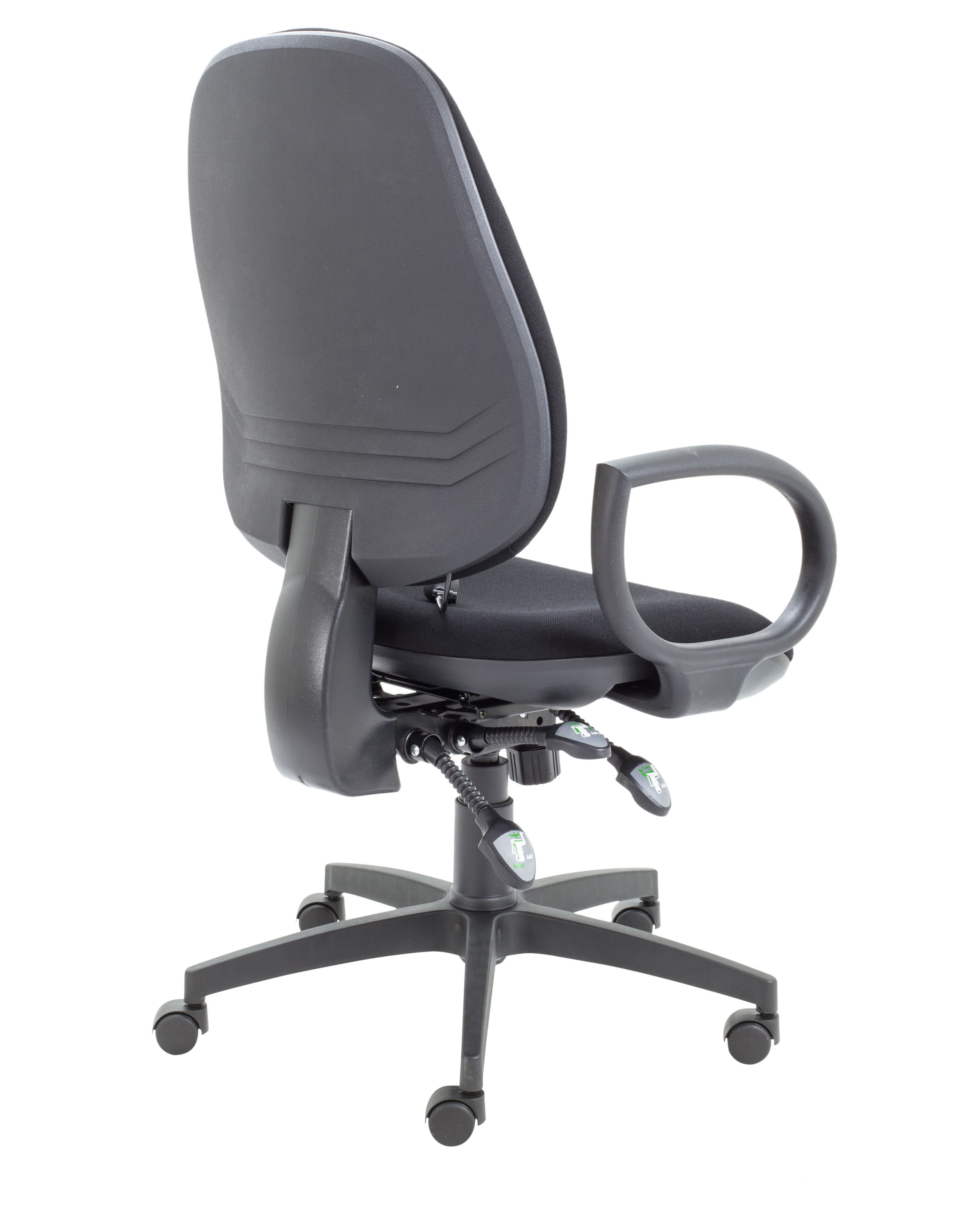 Maxi Ergo Chair with Lumbar Pump | Fixed Arms | Black thumbnail 4