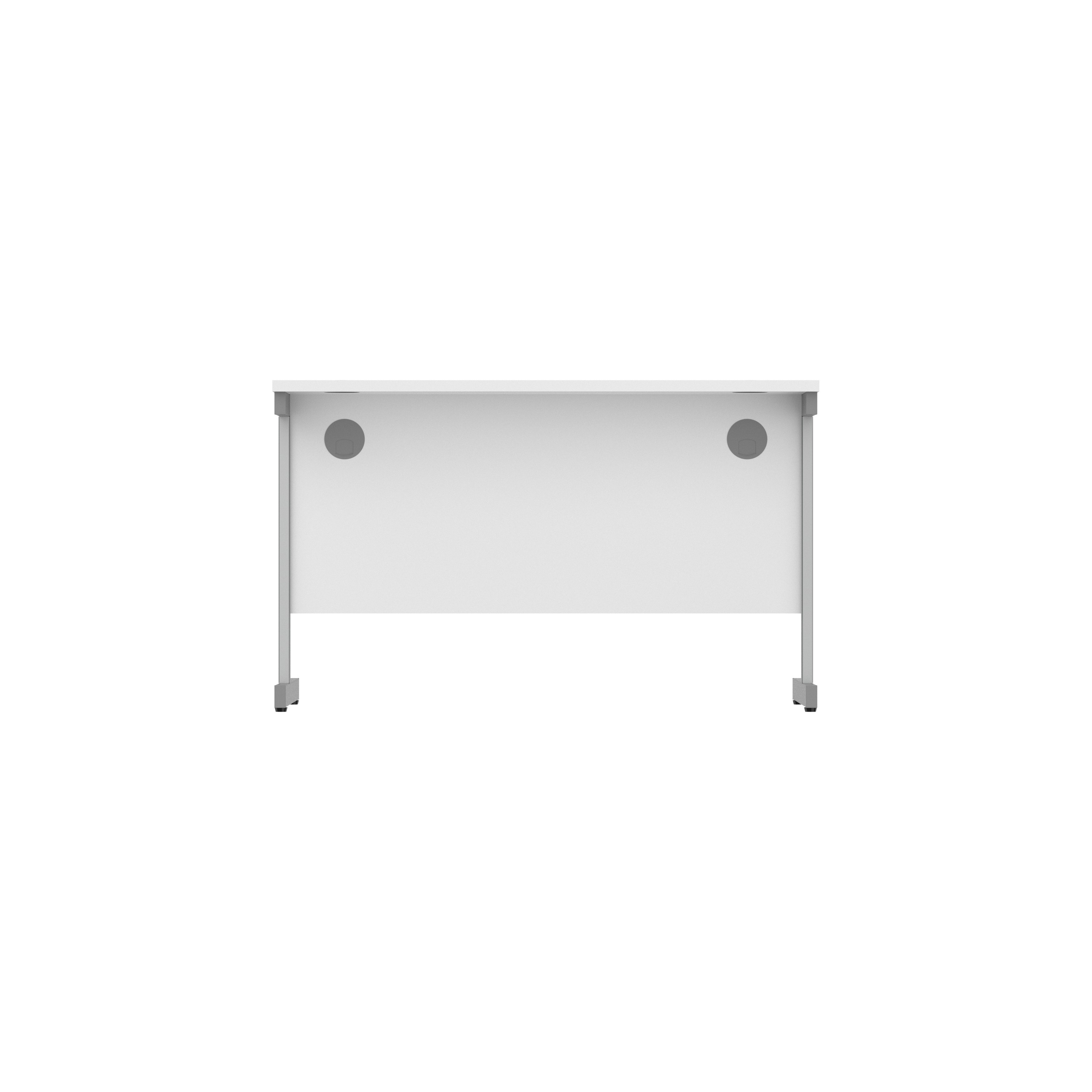 Office Rectangular Desk with Steel Single Upright Cantilever Frame (FSC) | 1200X800 | Arctic White/Graphite thumbnail 5