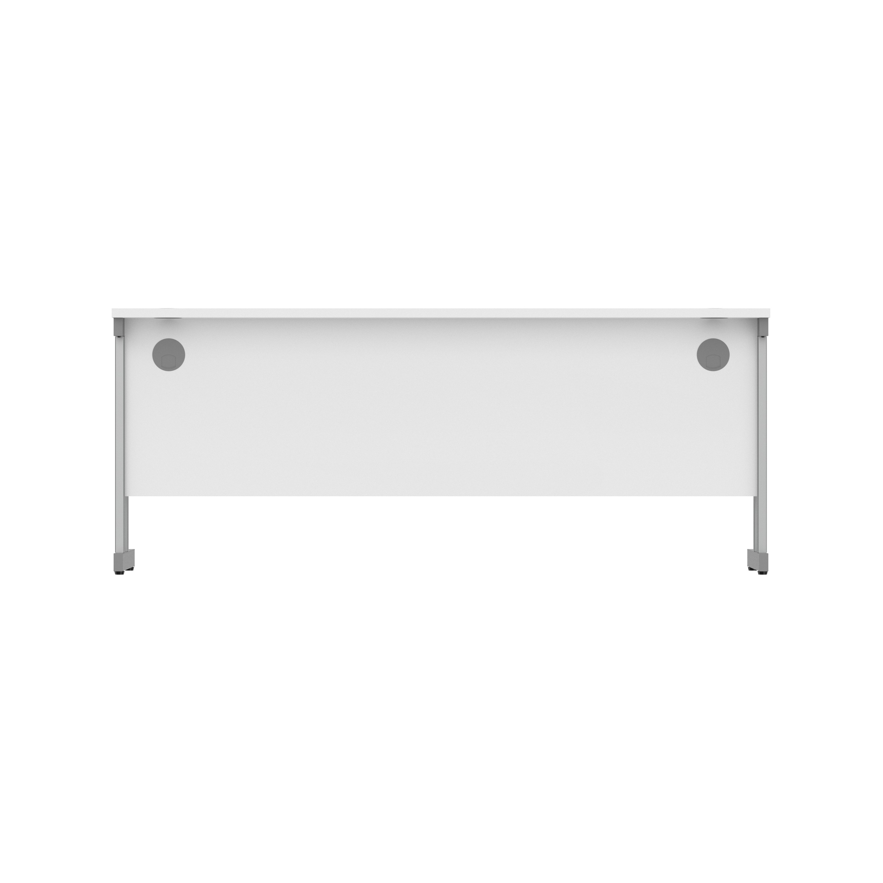 Office Rectangular Desk with Steel Double Upright Cantilever Frame (FSC) | 1800X600 | Arctic White/Graphite thumbnail 5