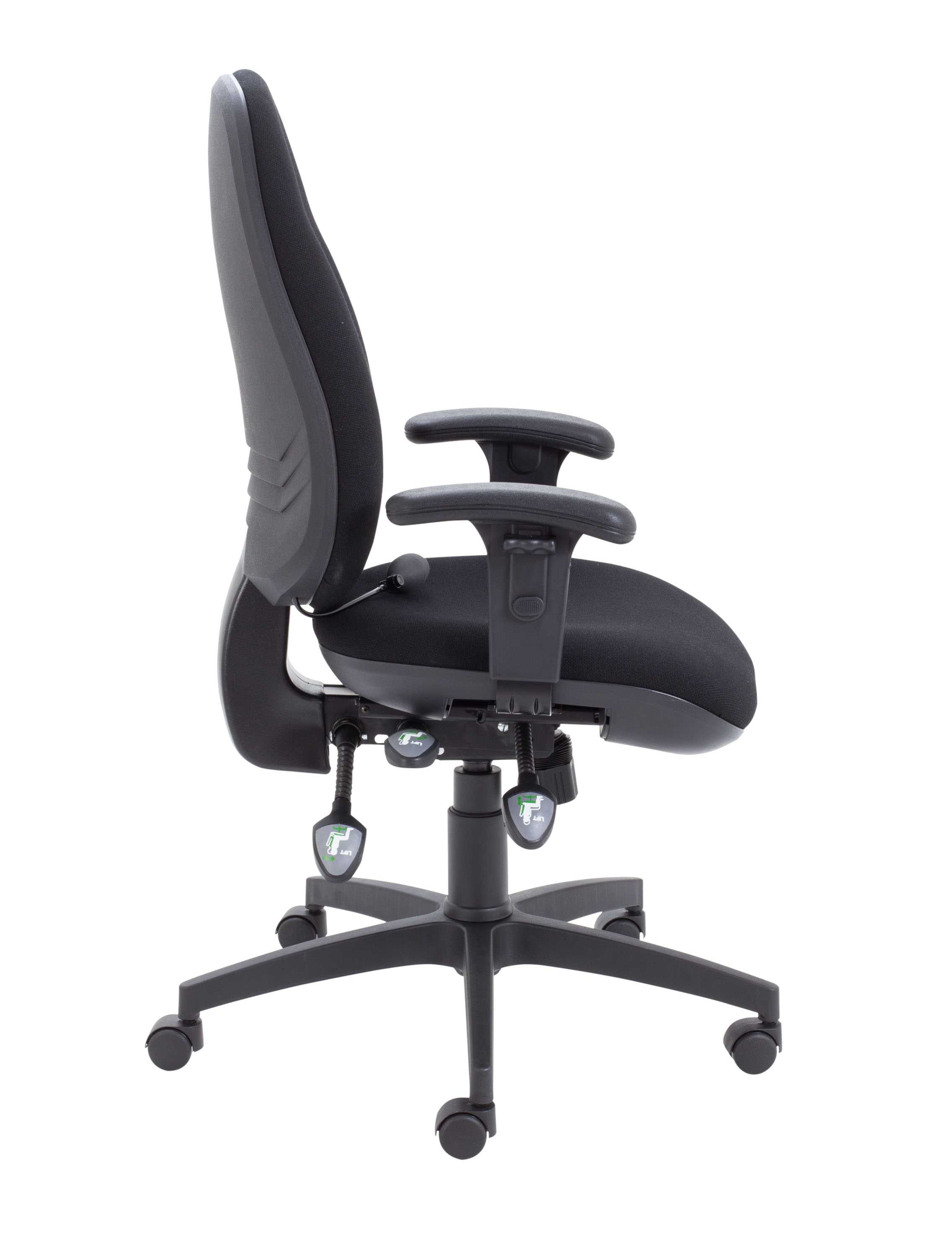 Maxi Ergo Chair with Lumbar Pump | Adjustable Arms | Black thumbnail 3