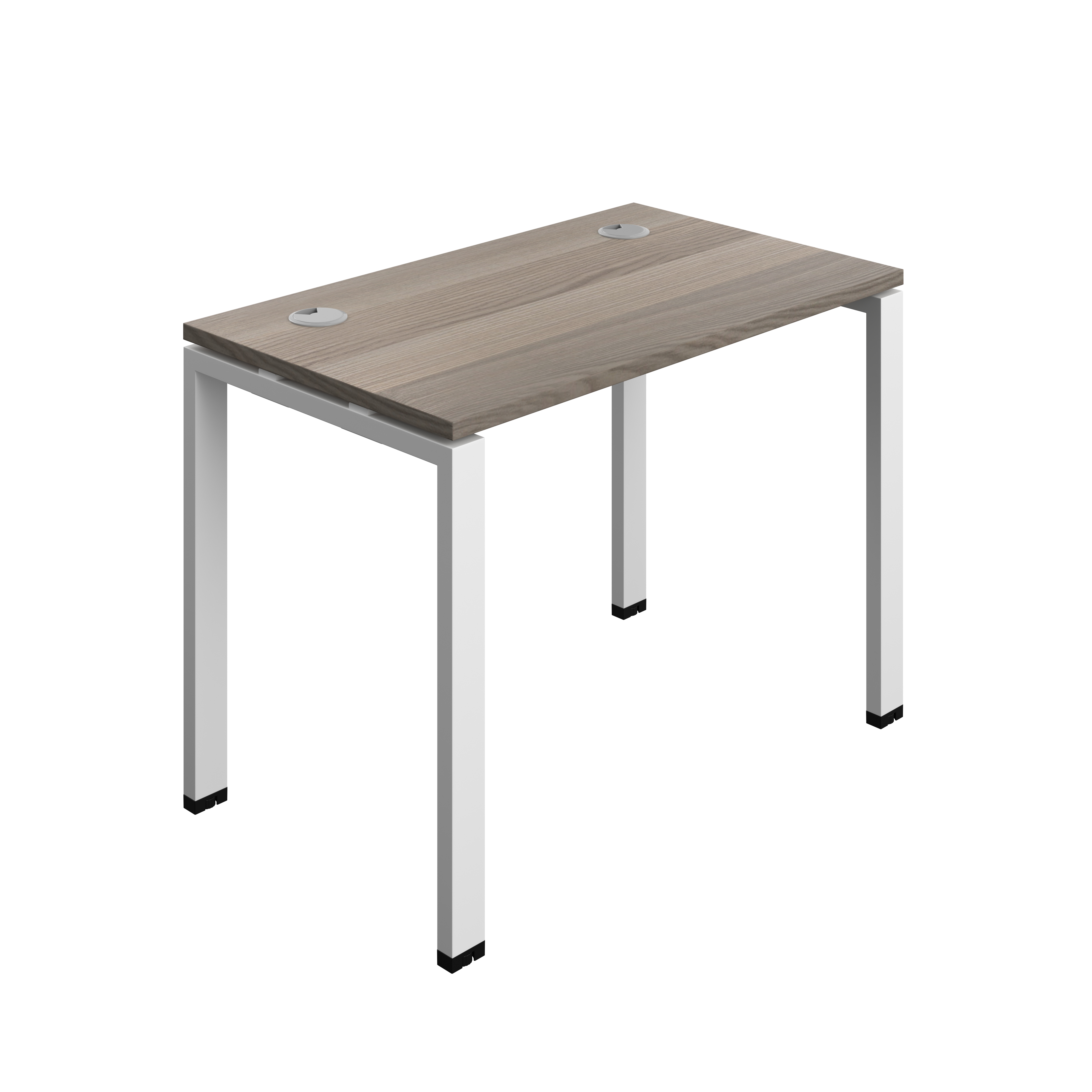 Synergy Bench with Cable Ports: 1 Person (FSC) : Goal Post Leg : 1000 | 600 | Grey Oak/White