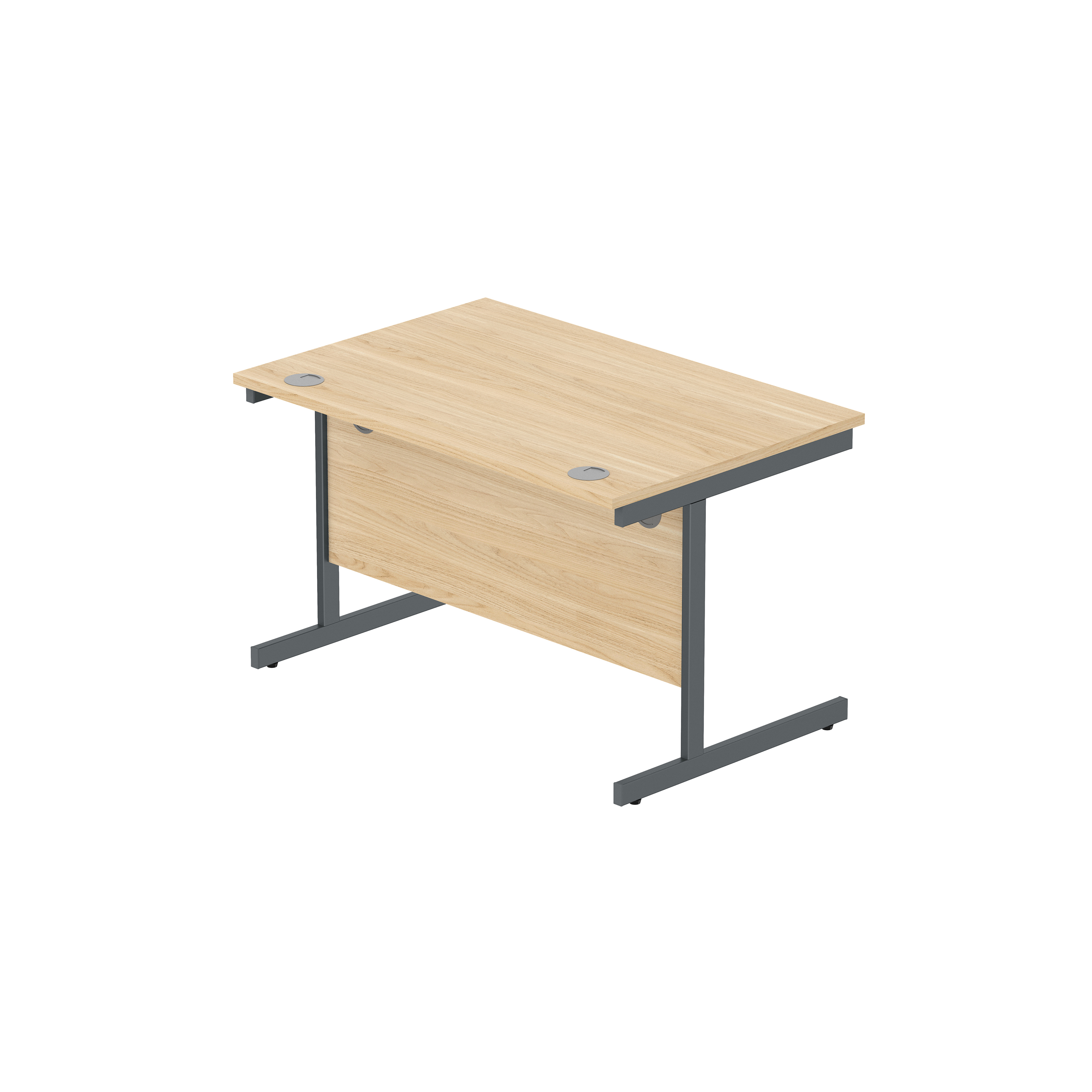 Office Rectangular Desk with Steel Single Upright Cantilever Frame (FSC) | 1200X800 | Canadian Oak/Graphite thumbnail 6