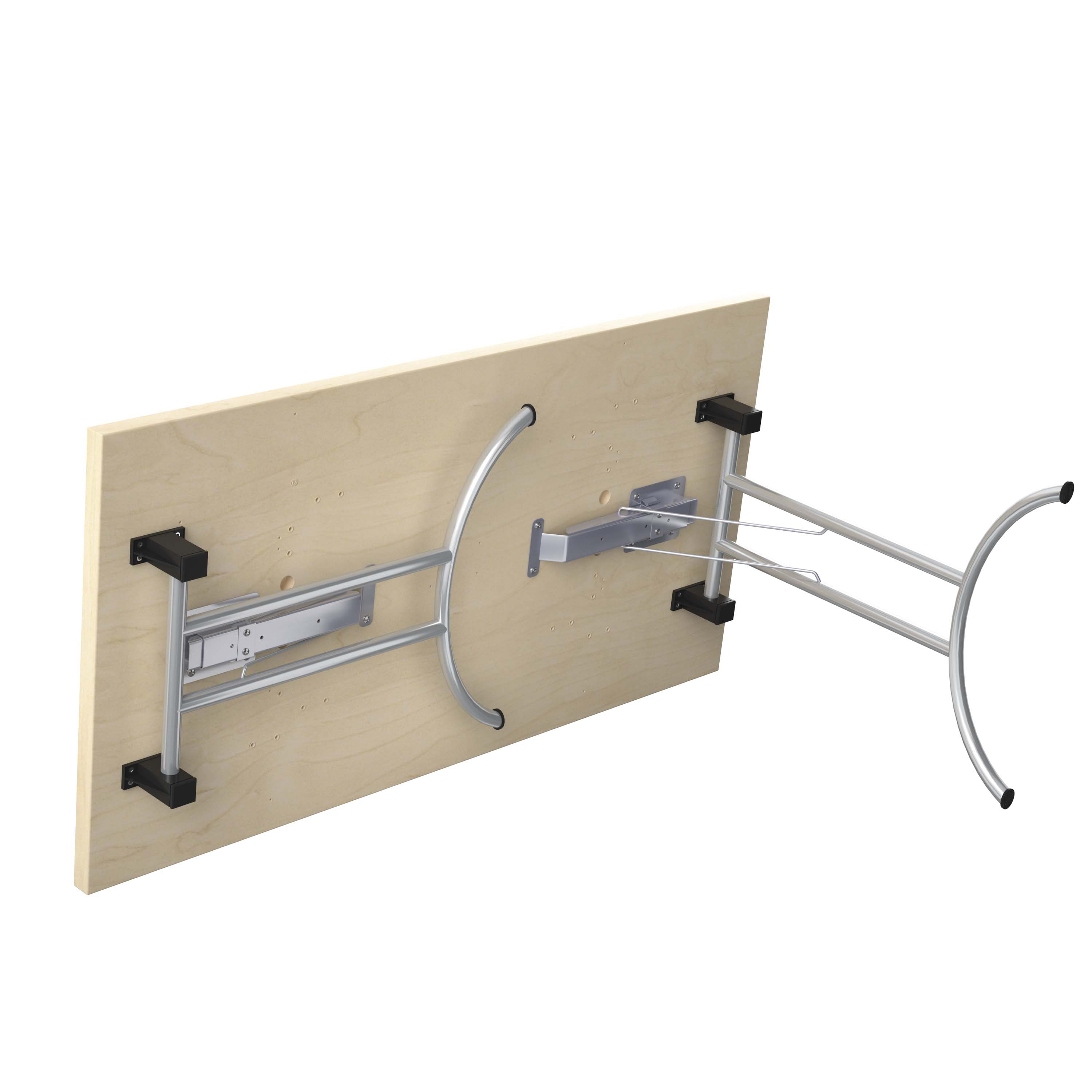 One Union Rectangular Folding Table (FSC) | 1400 X 700 | Maple/Chrome thumbnail 4